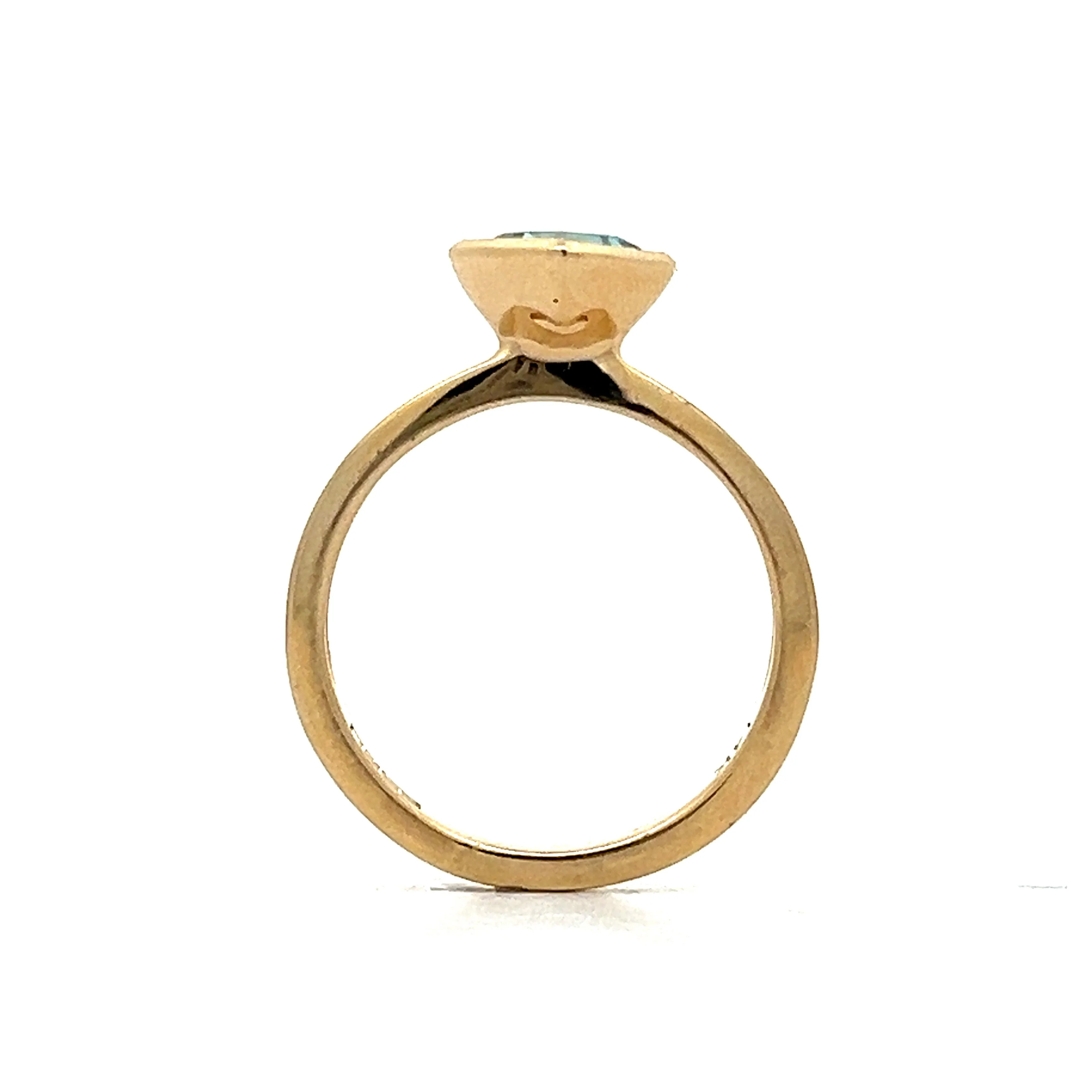 1.09 Square Cut Blue Topaz in 14k Yellow Gold - Image 4