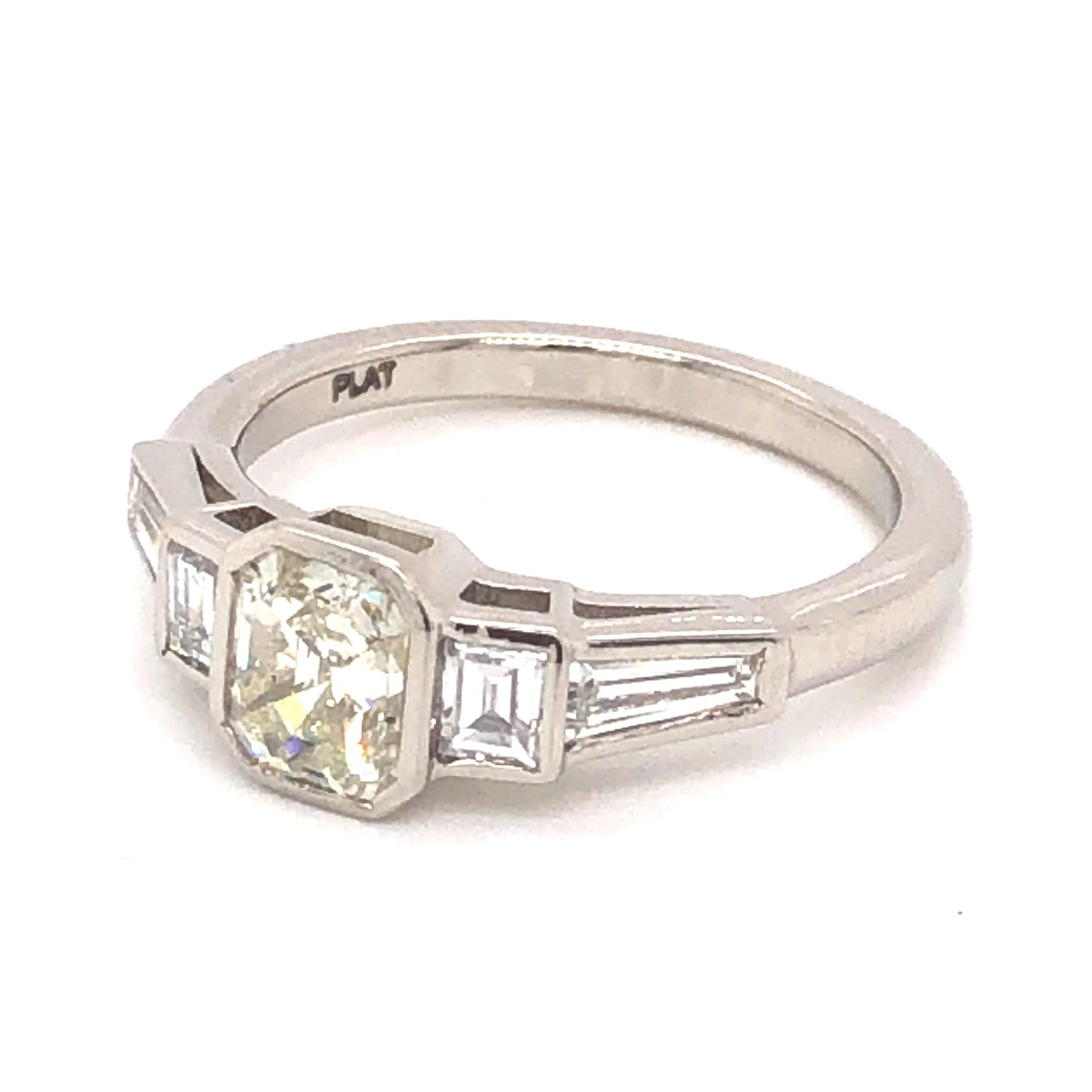 1.10 Art Deco Diamond Engagement Ring in Platinum - Image 2