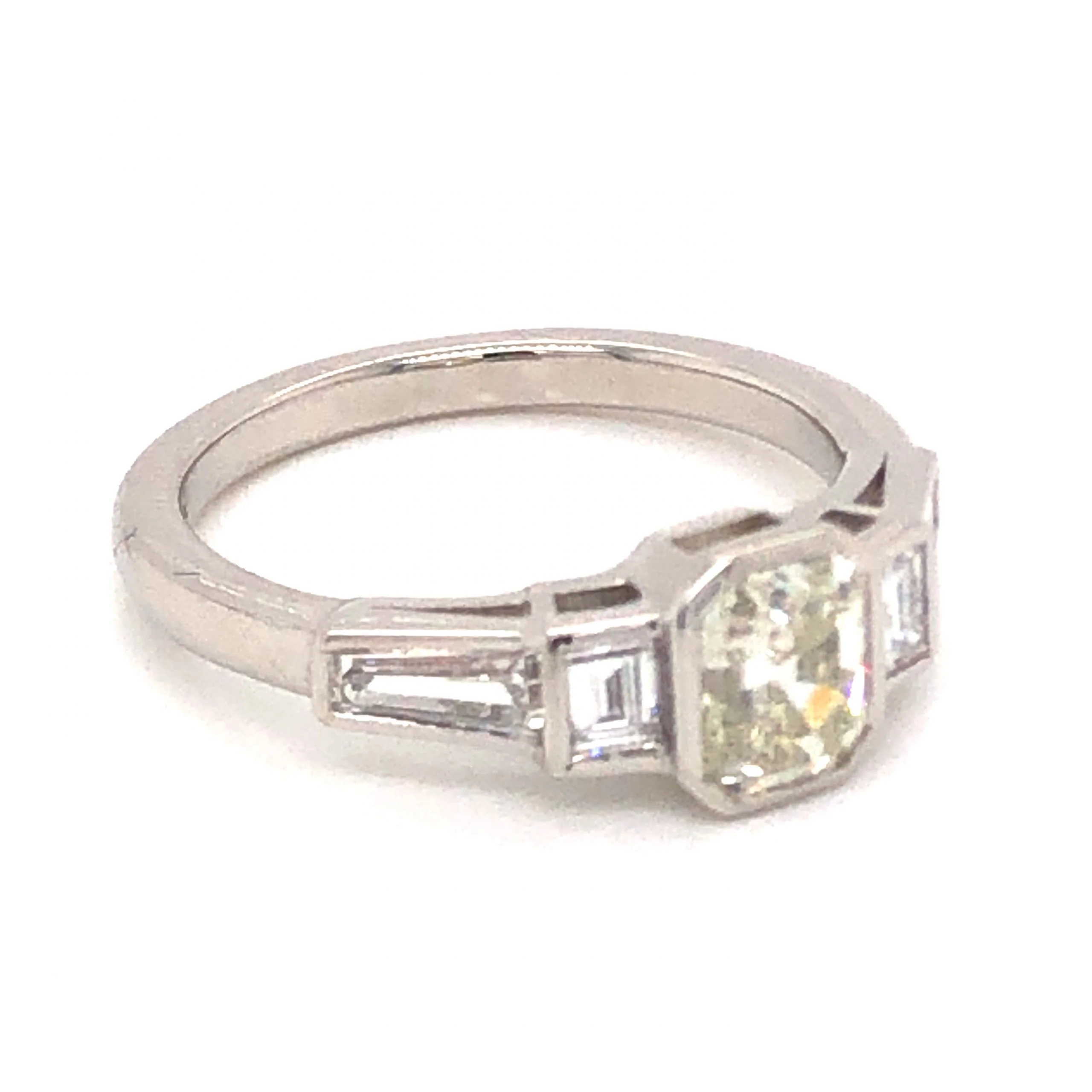 1.10 Art Deco Diamond Engagement Ring in Platinum - Image 3