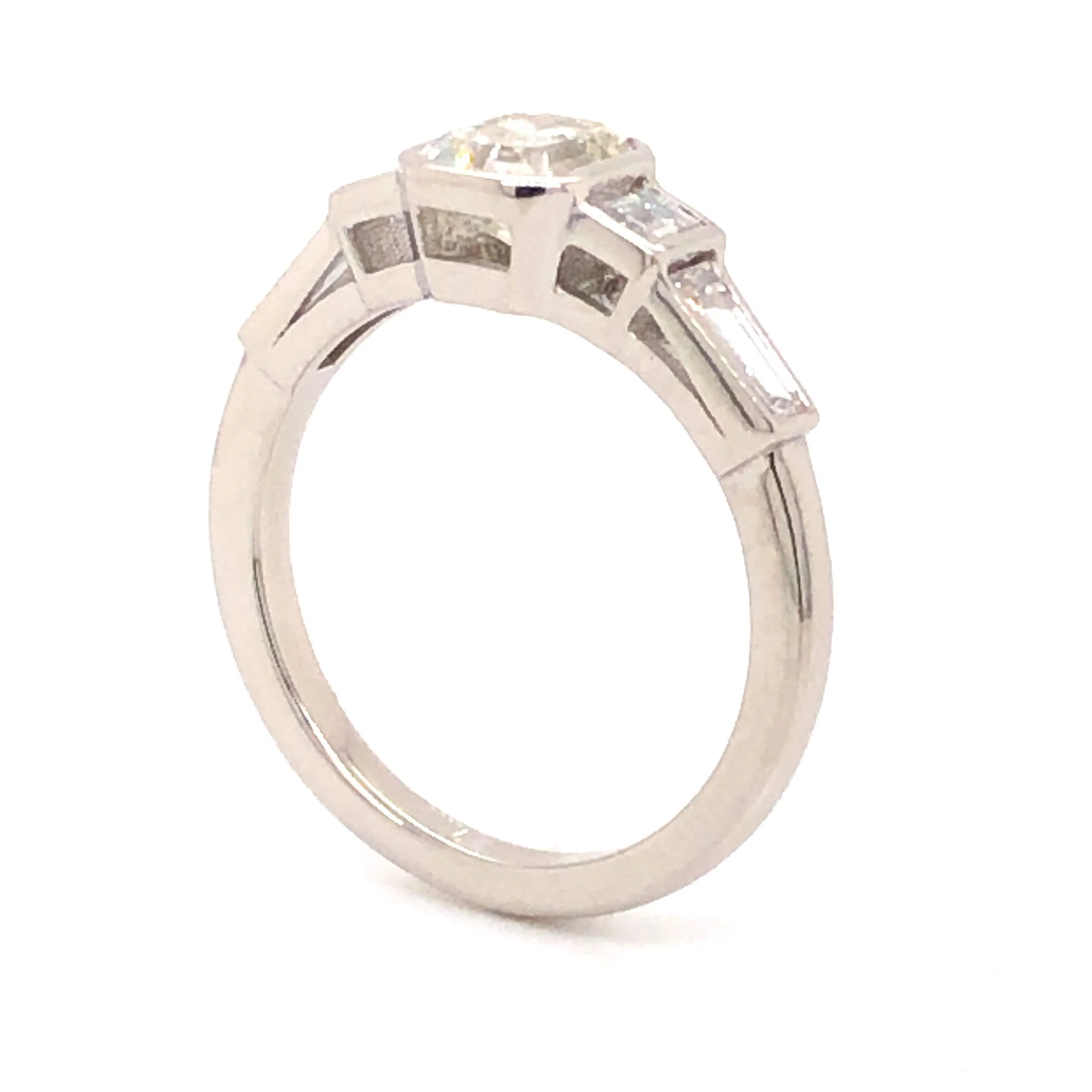 1.10 Art Deco Diamond Engagement Ring in Platinum - Image 5