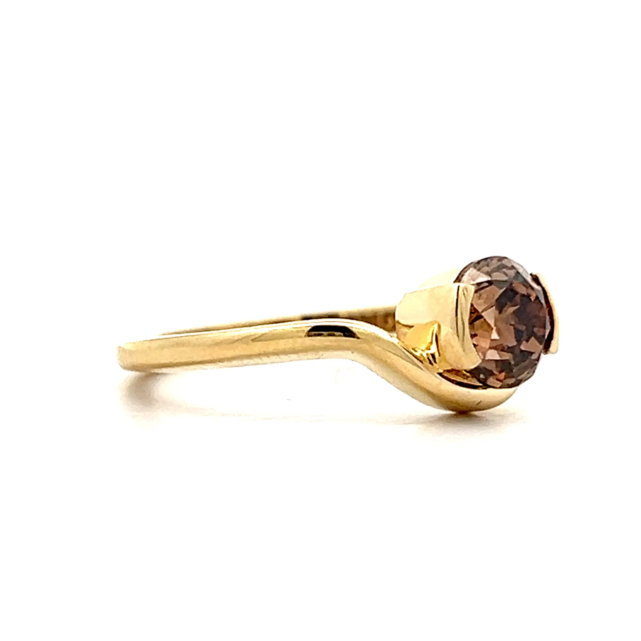 1.10 Brown European Diamond Engagement Ring in 14k - Image 3