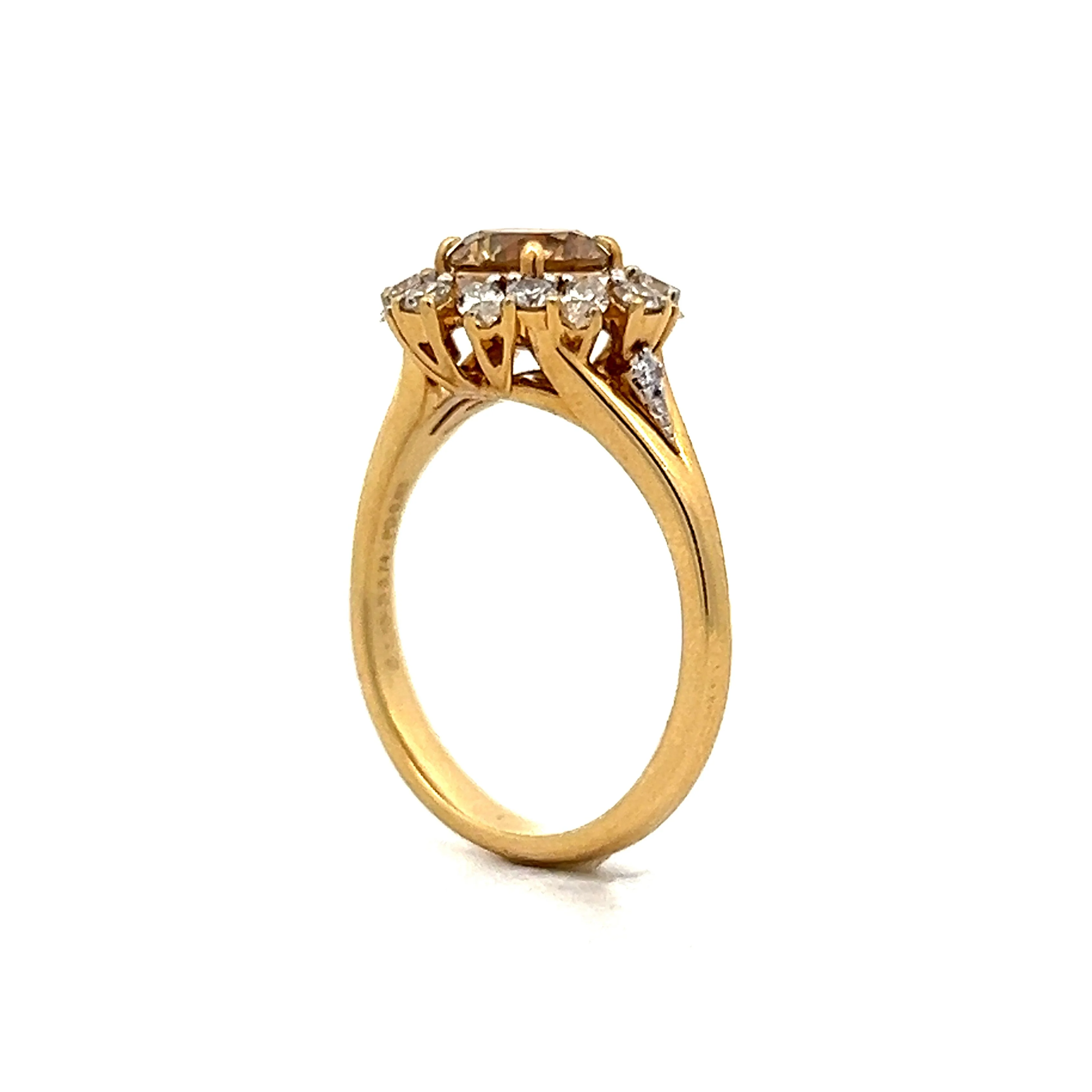 1.10 Cluster Diamond Ballerina Engagement Ring in 18k Yellow Gold - Image 5