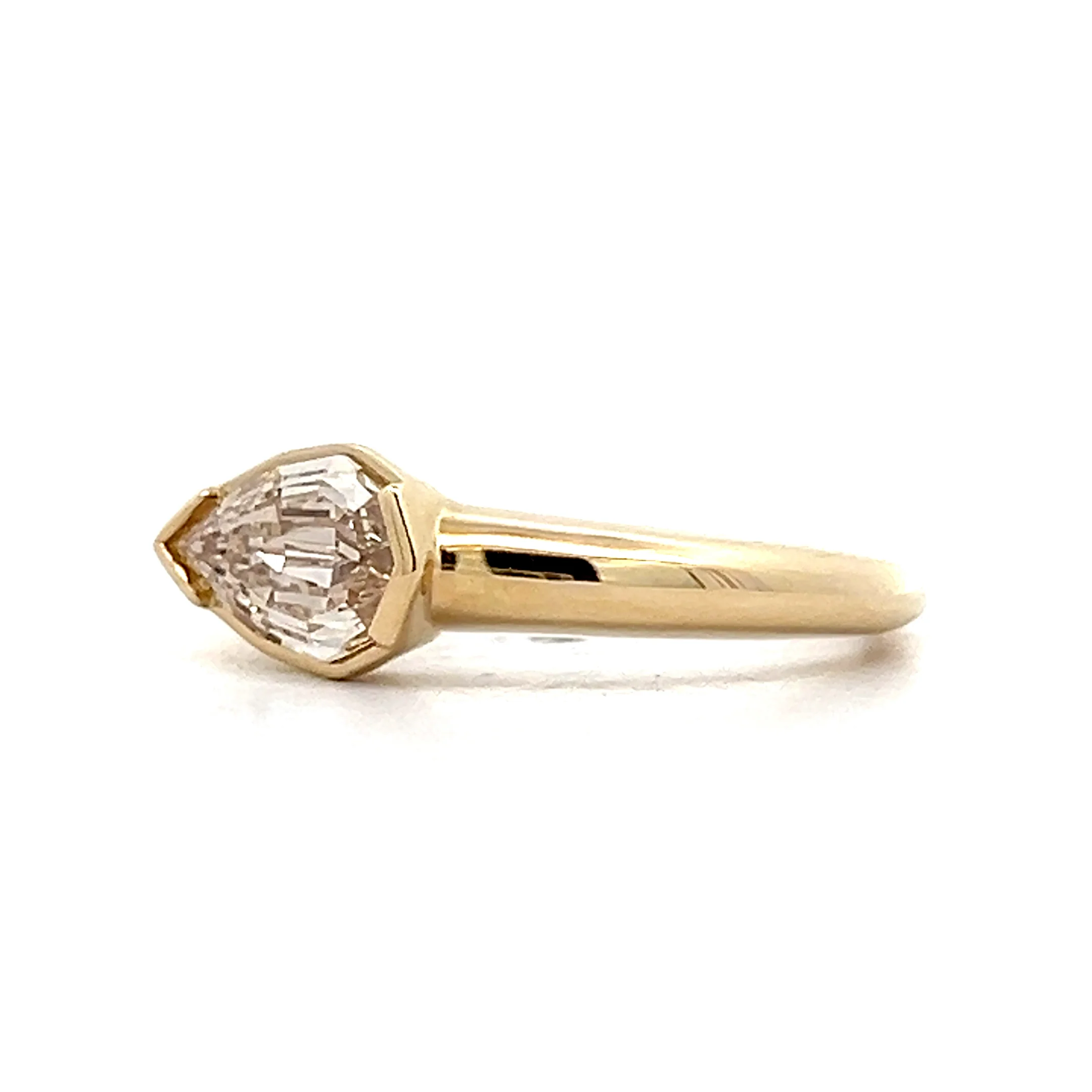 1.10 Cognac Diamond Engagement Ring in 14k - Image 2
