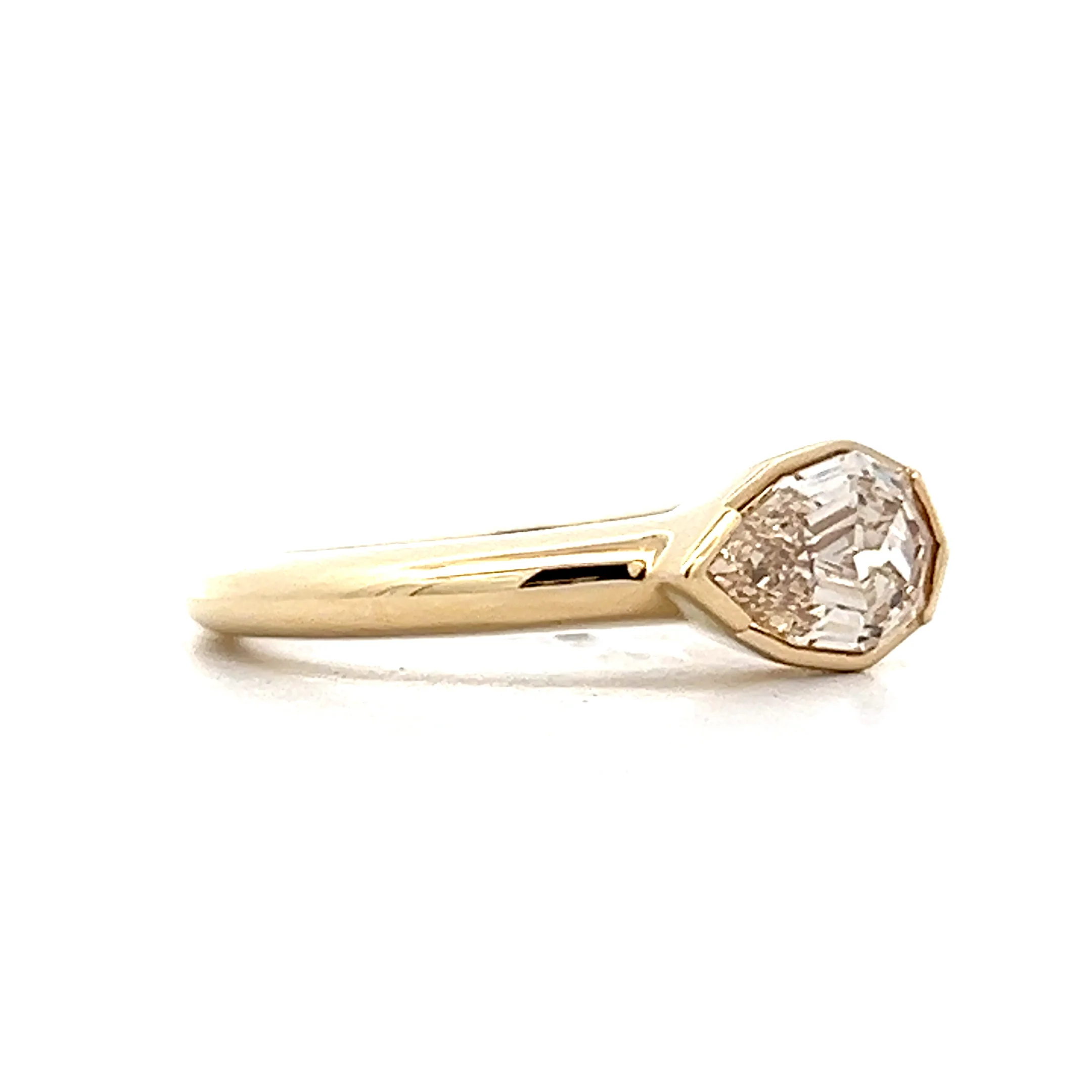 1.10 Cognac Diamond Engagement Ring in 14k - Image 3