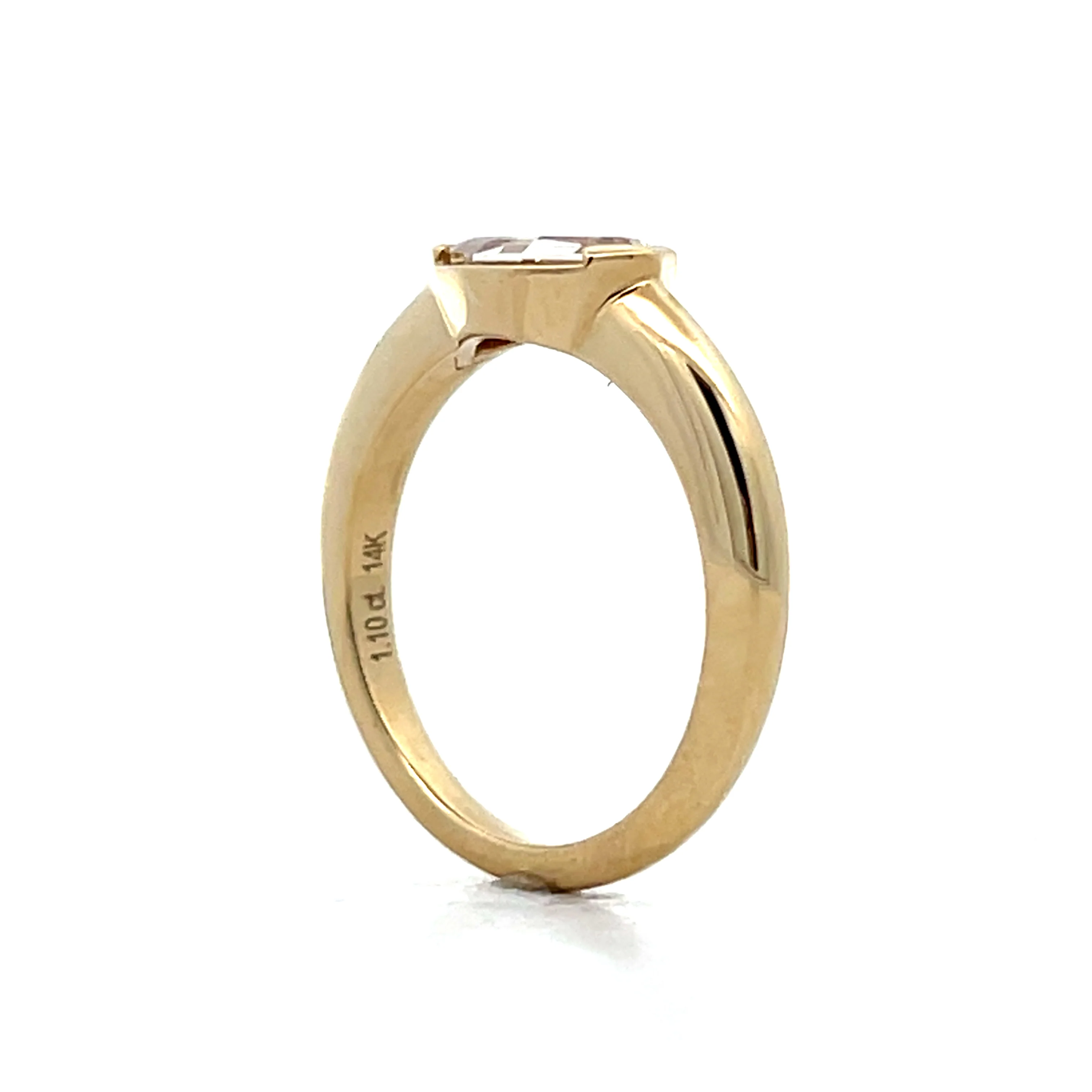 1.10 Cognac Diamond Engagement Ring in 14k - Image 5