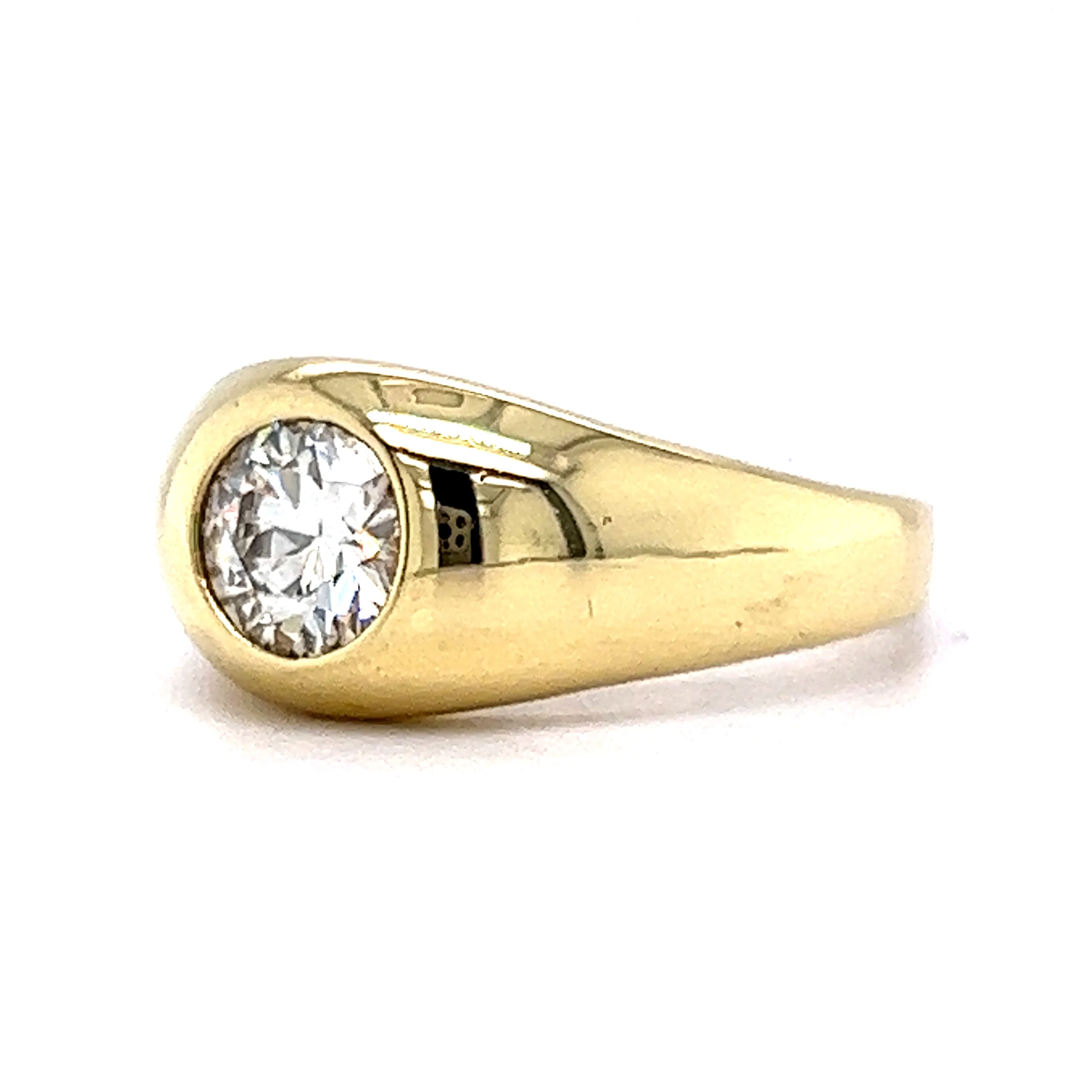 1.10 Flush Set Diamond Engagement in 18K Yellow Gold - Image 2