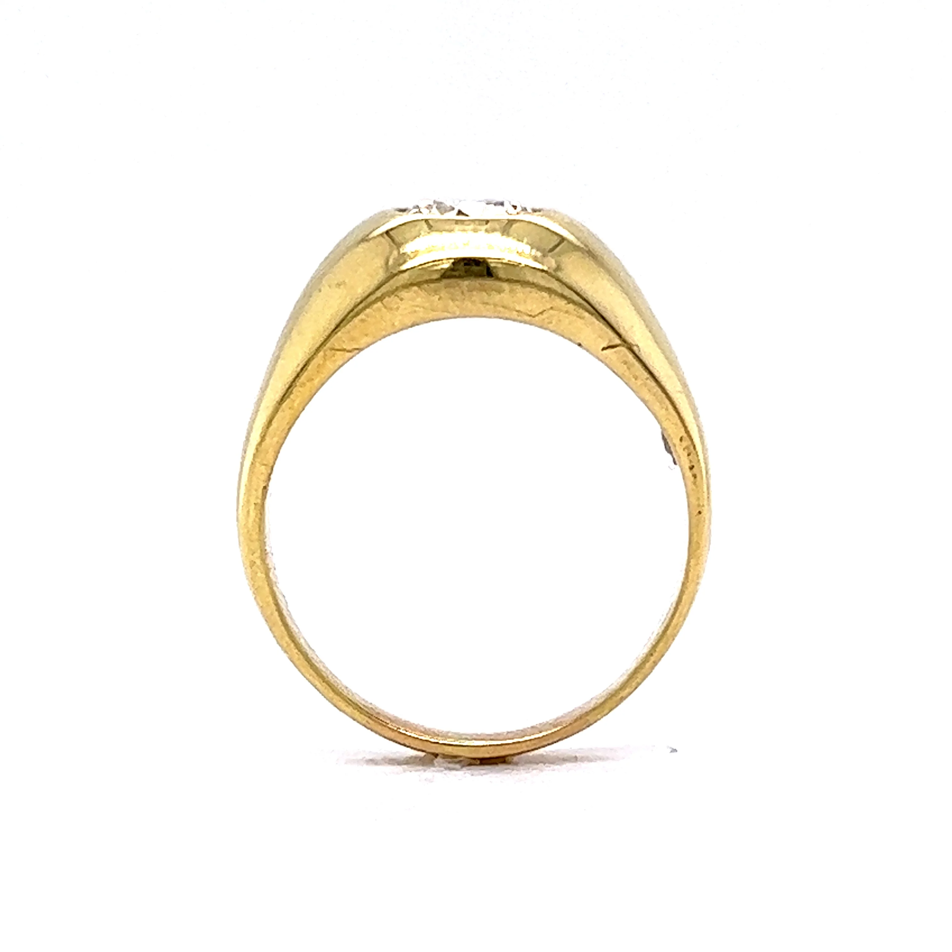1.10 Flush Set Diamond Engagement in 18K Yellow Gold - Image 4
