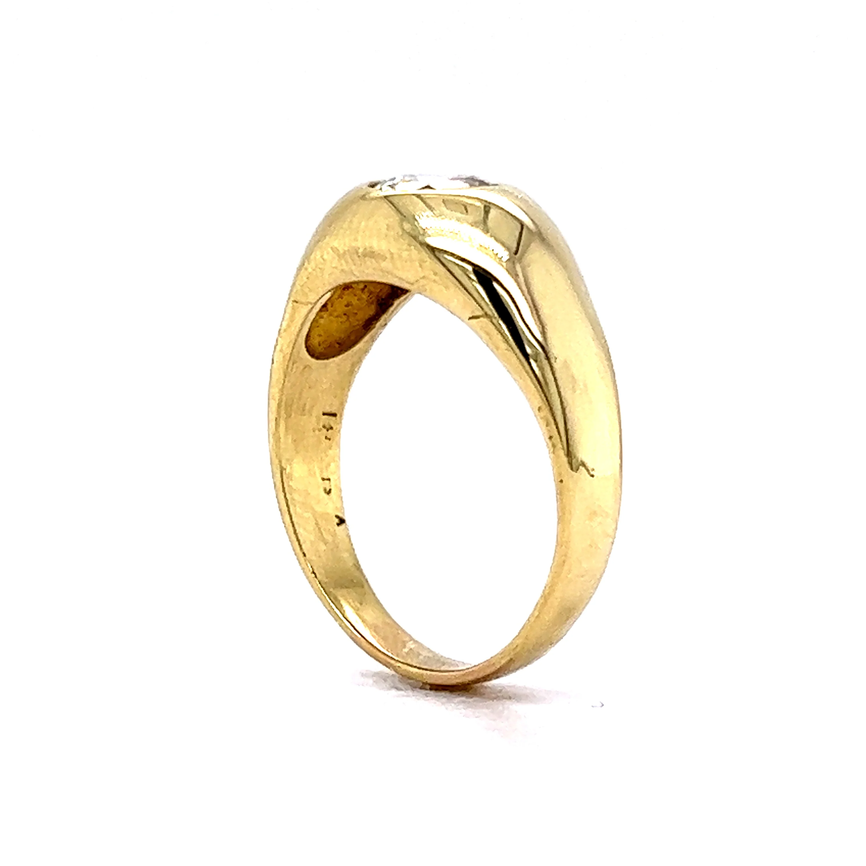 1.10 Flush Set Diamond Engagement in 18K Yellow Gold - Image 5