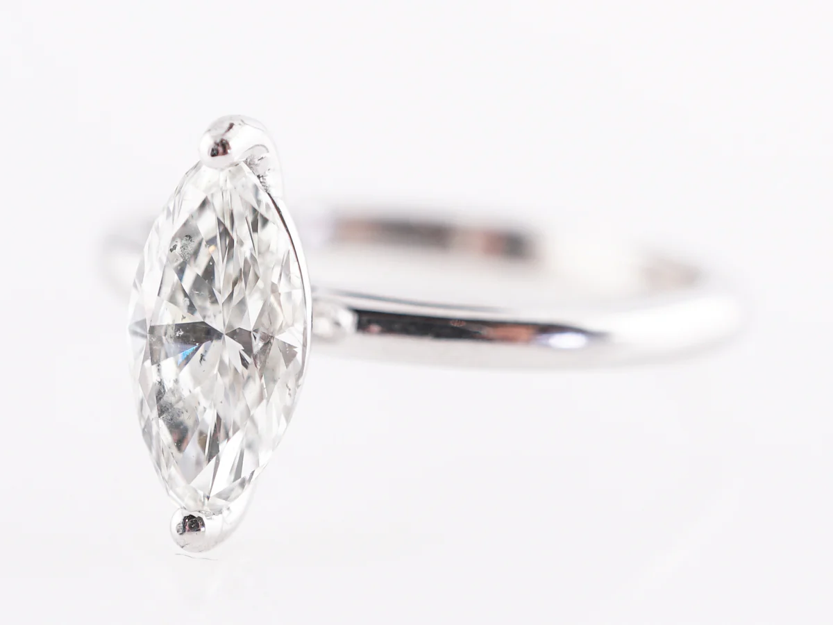 1.10 Marquise Diamond Solitaire Engagement Ring in 14K - Image 2