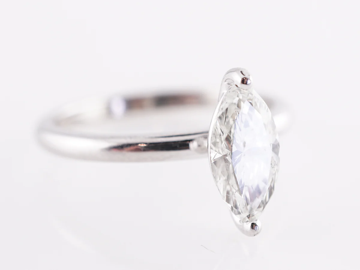 1.10 Marquise Diamond Solitaire Engagement Ring in 14K - Image 3