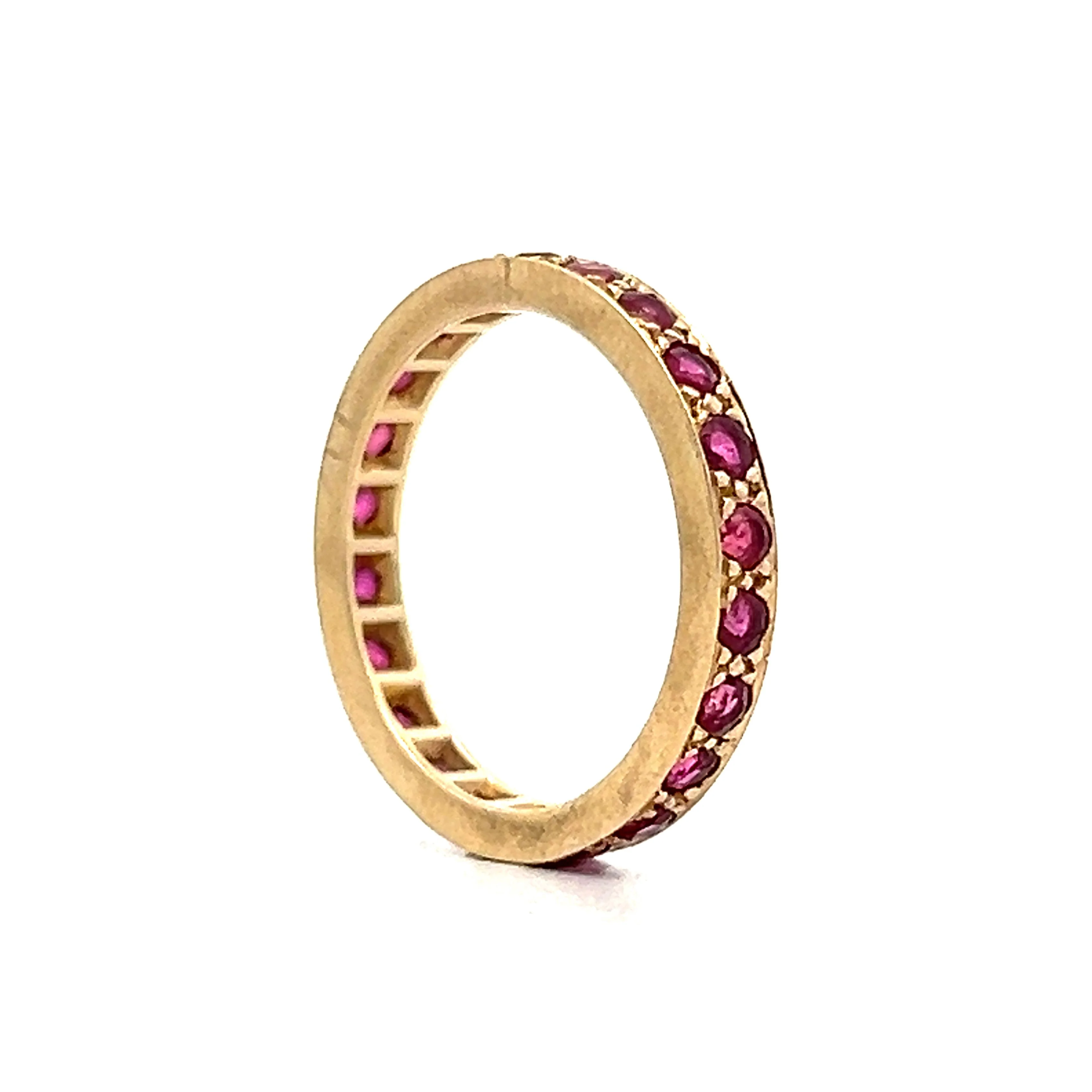1.10 Round Ruby Eternity Band 14k Yellow Gold - Image 5