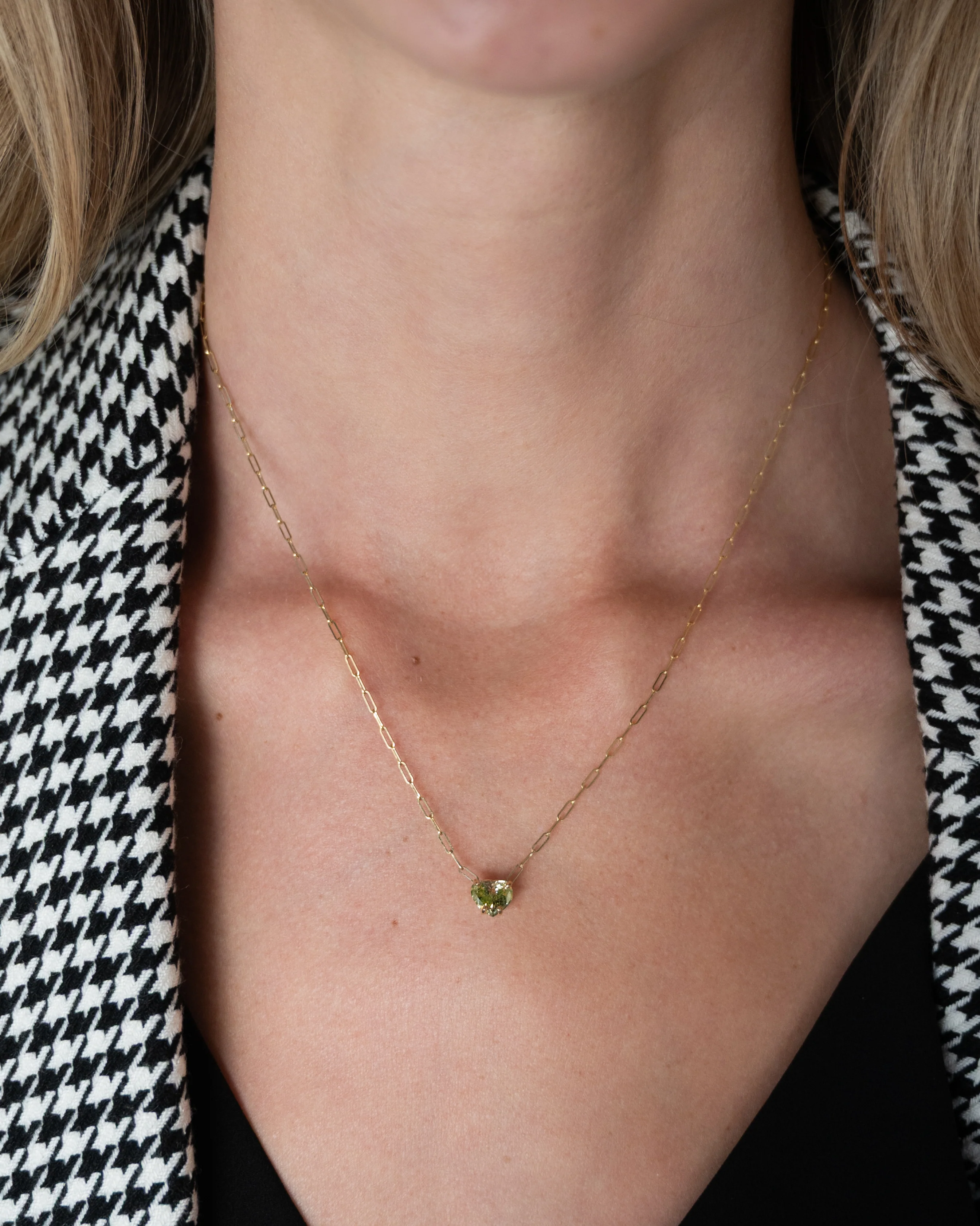 1.11 Fancy Intense Green Heart Diamond Pendant 14k - Image 6