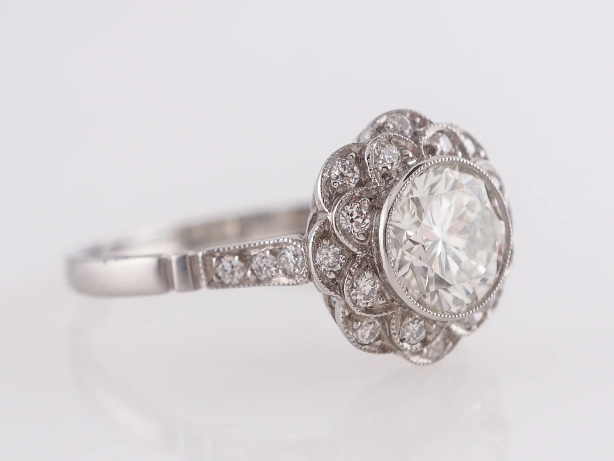 1.11 Mid-Century Diamond Engagement Ring in Platinum - Image 3