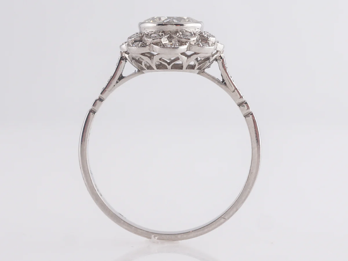 1.11 Mid-Century Diamond Engagement Ring in Platinum - Image 4