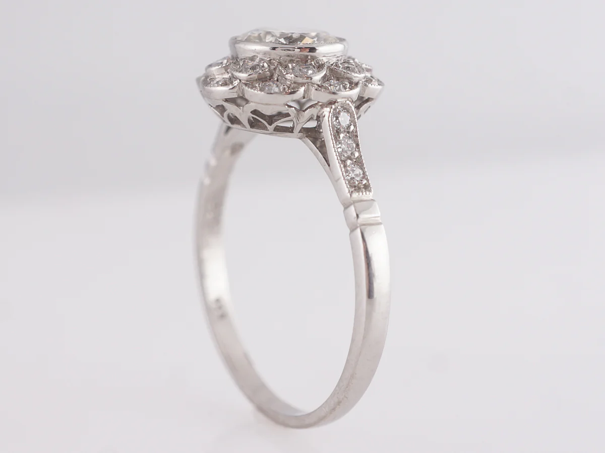 1.11 Mid-Century Diamond Engagement Ring in Platinum - Image 5