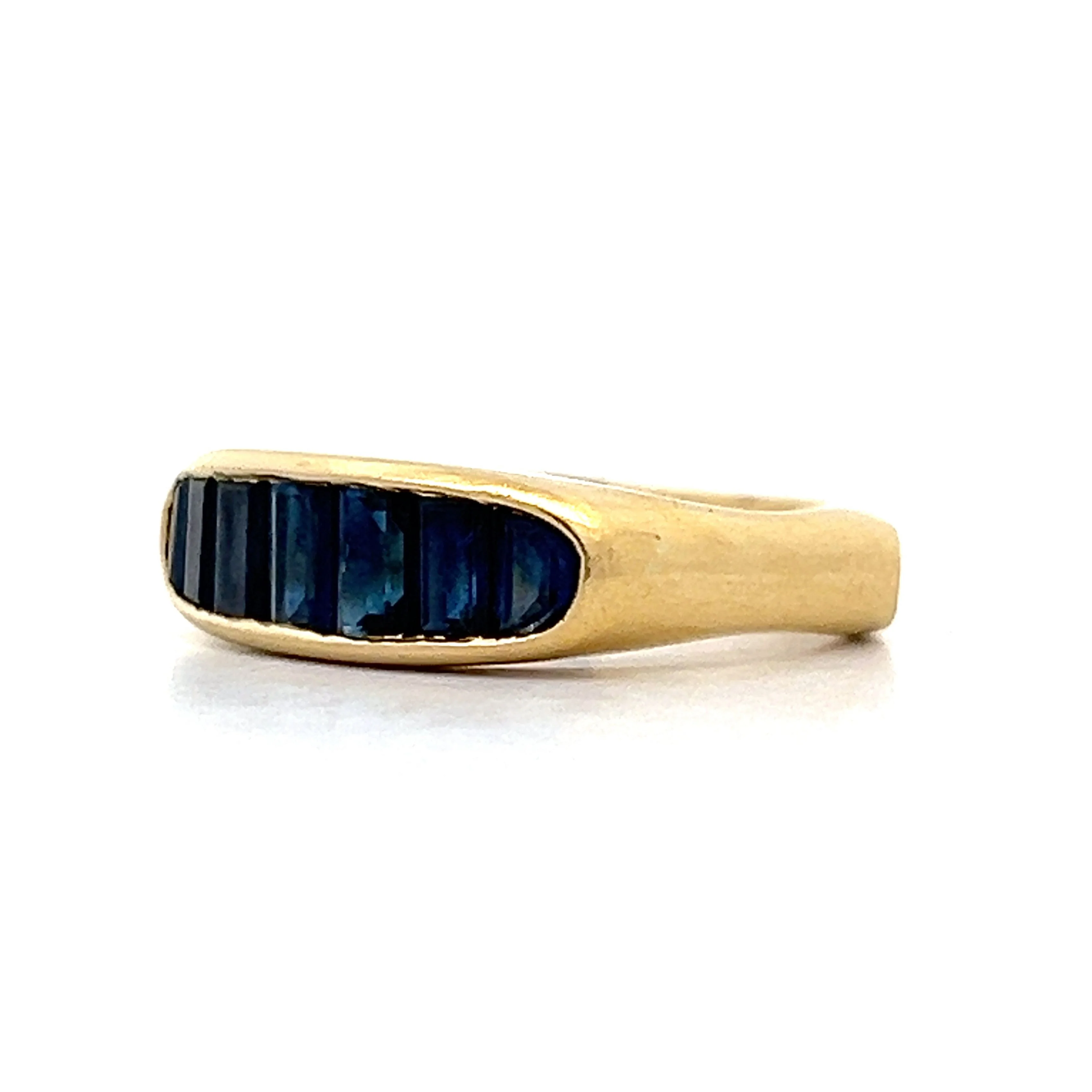 1.12 Emerald Cut Sapphire Stacking Ring in 18k - Image 2