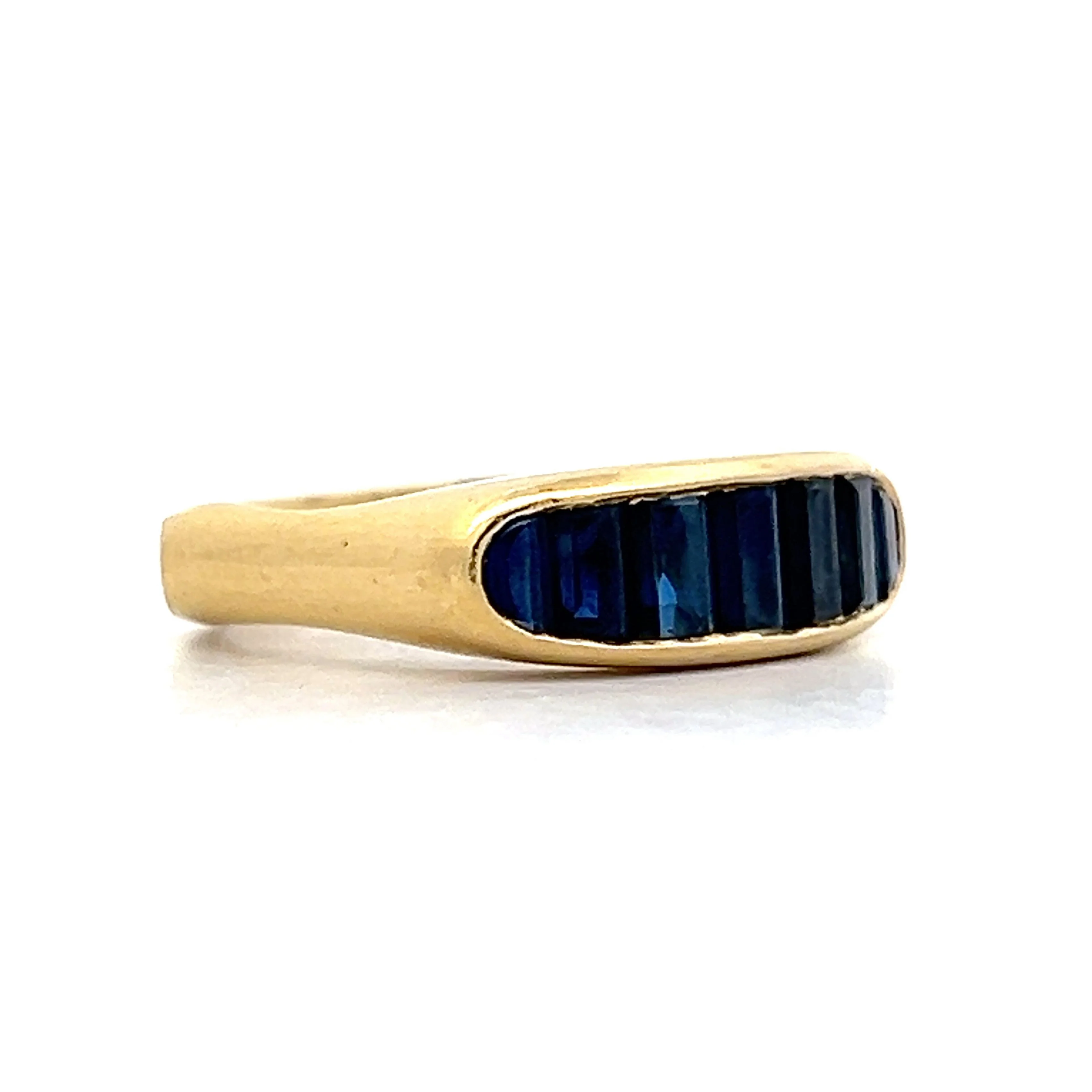 1.12 Emerald Cut Sapphire Stacking Ring in 18k - Image 3