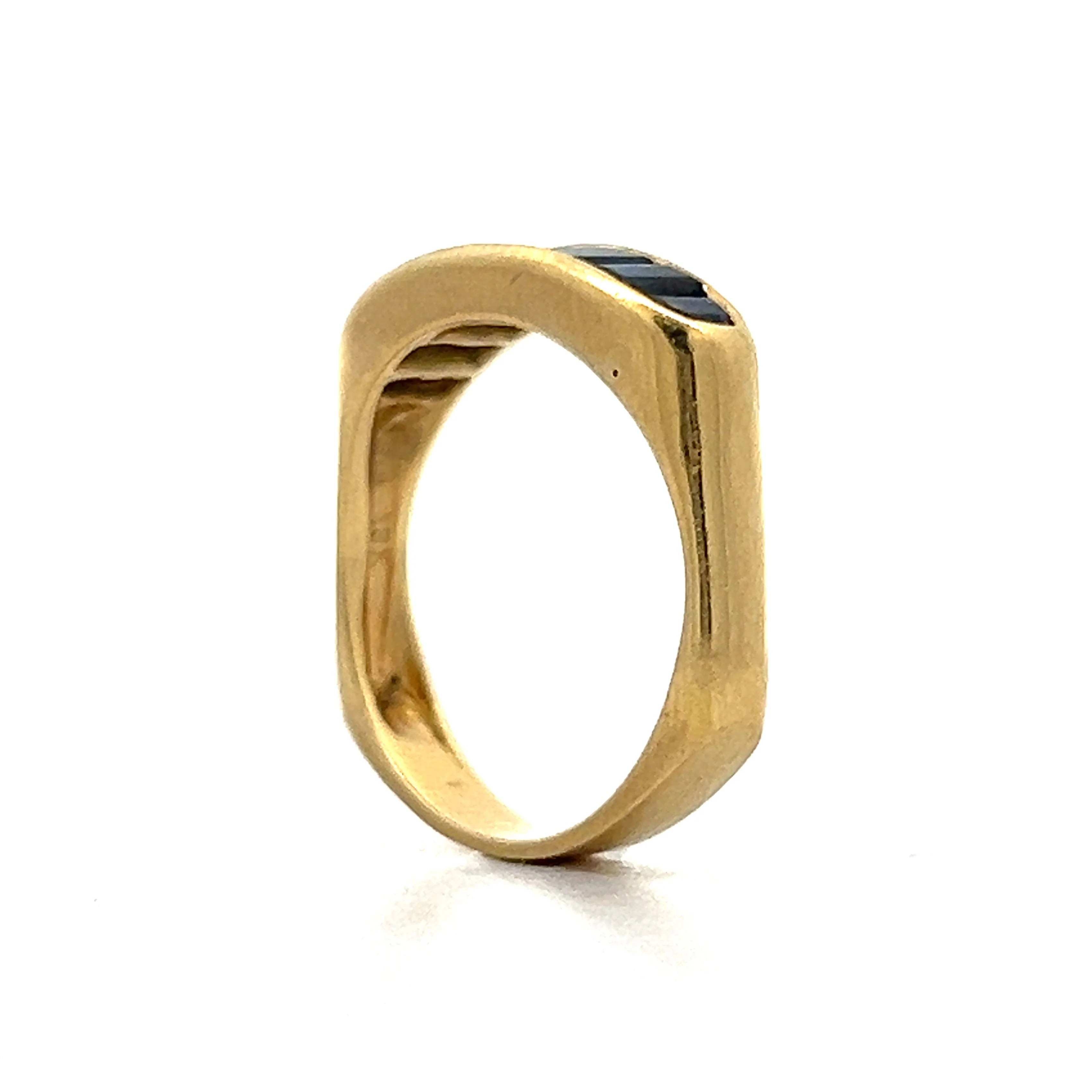 1.12 Emerald Cut Sapphire Stacking Ring in 18k - Image 5