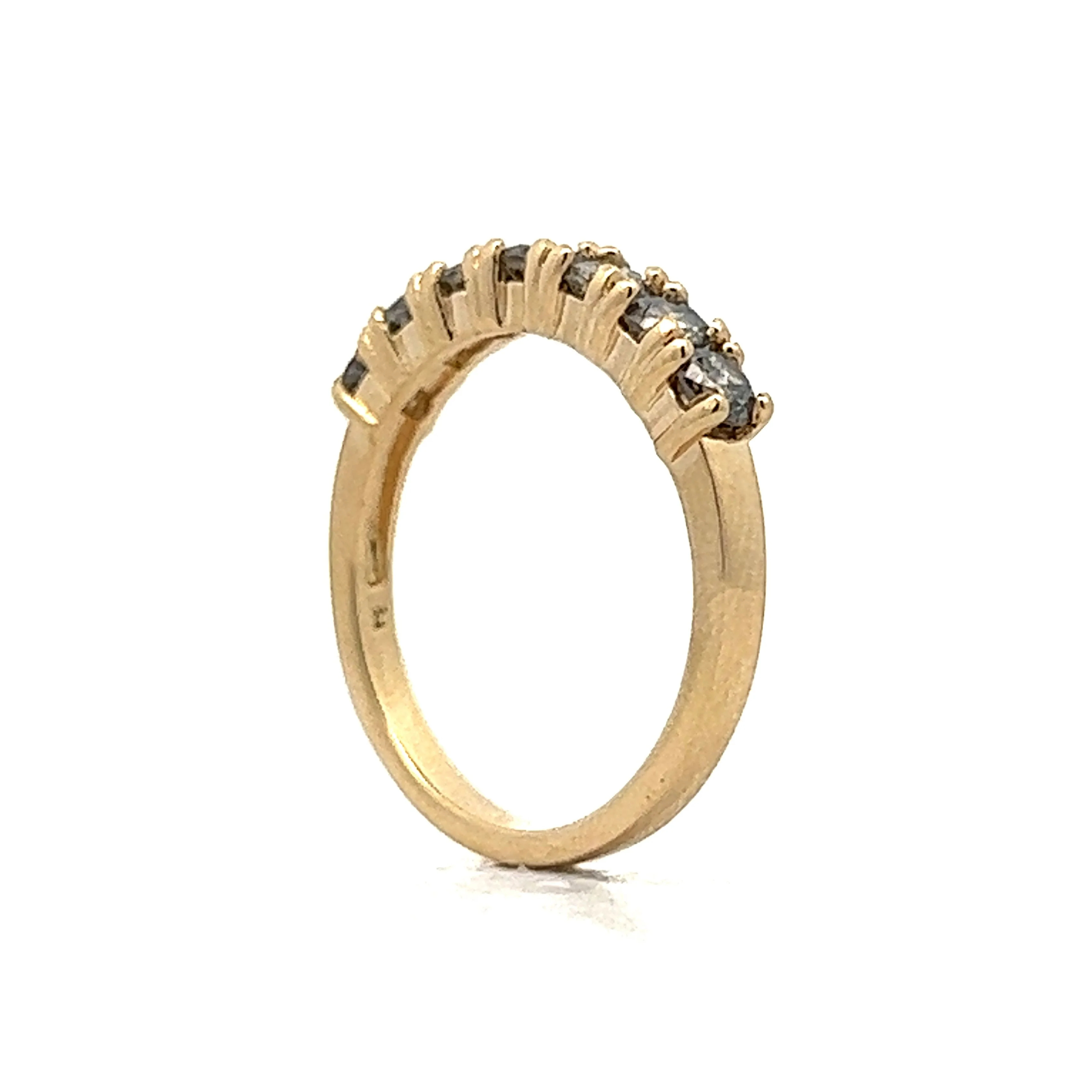 1.12 Grey Diamond Wedding Band in Yellow Gold - Image 5