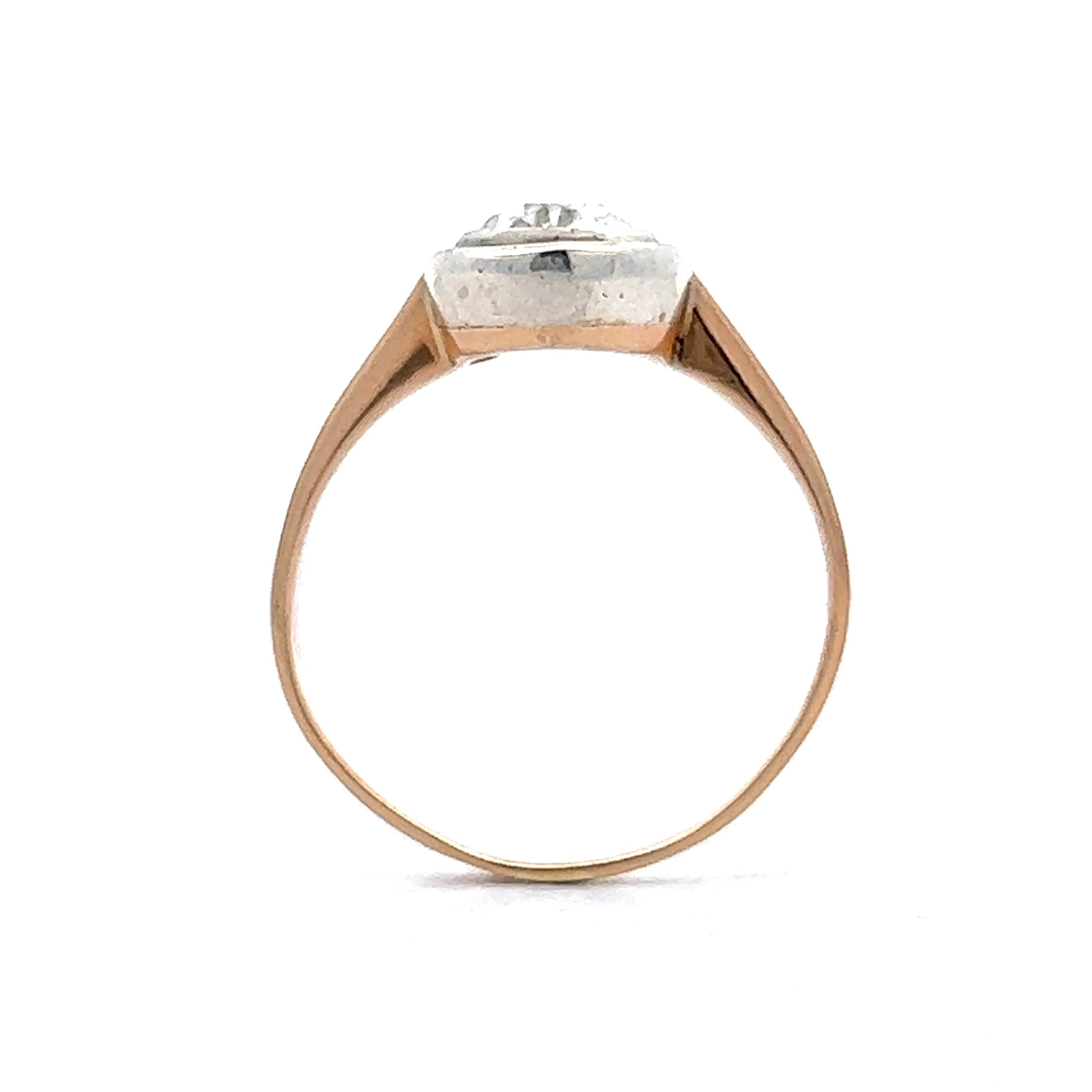 Victorian Pear Cut Diamond Engagement Ring in 14k Rose Gold & Sterling Silver - Image 4