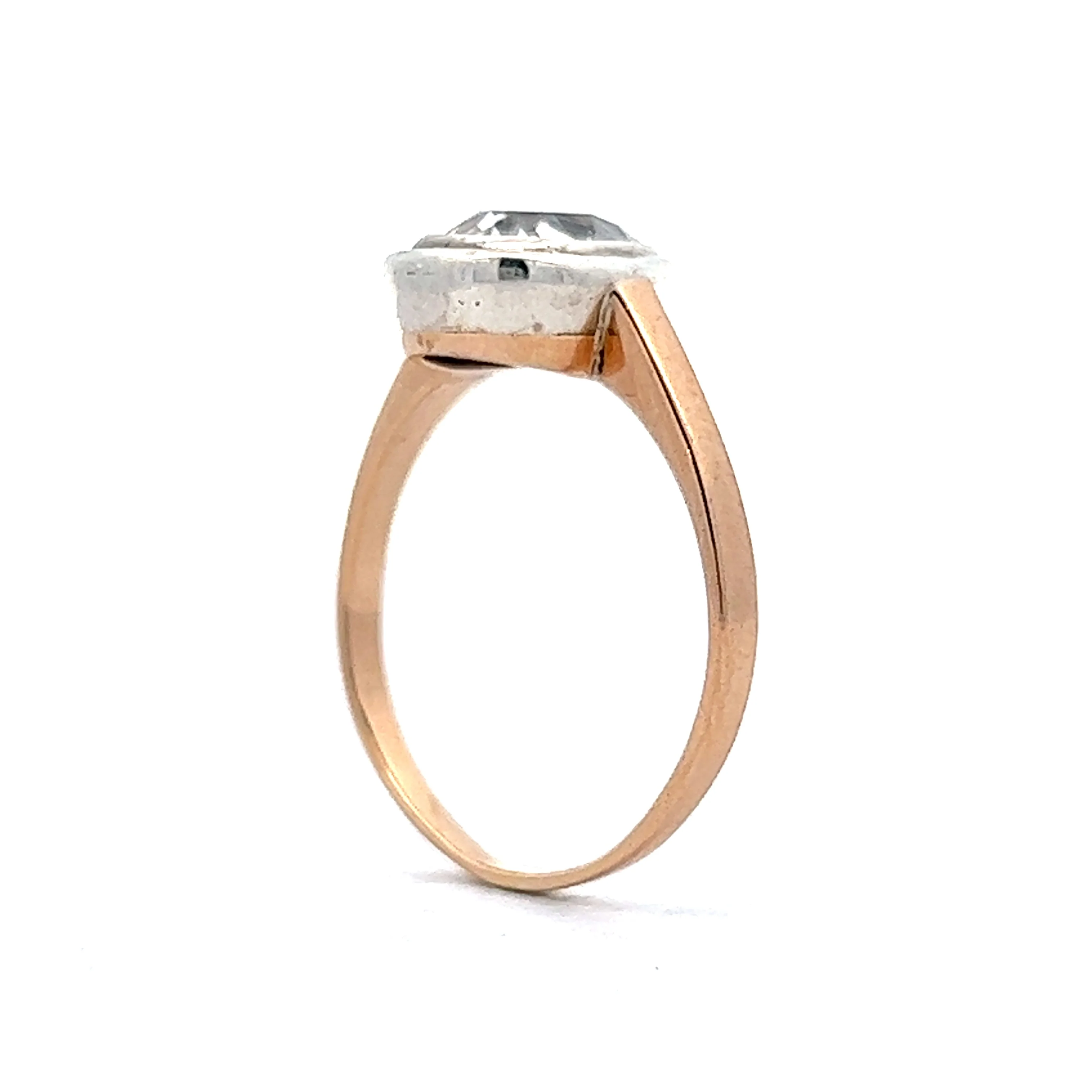 Victorian Pear Cut Diamond Engagement Ring in 14k Rose Gold & Sterling Silver - Image 5