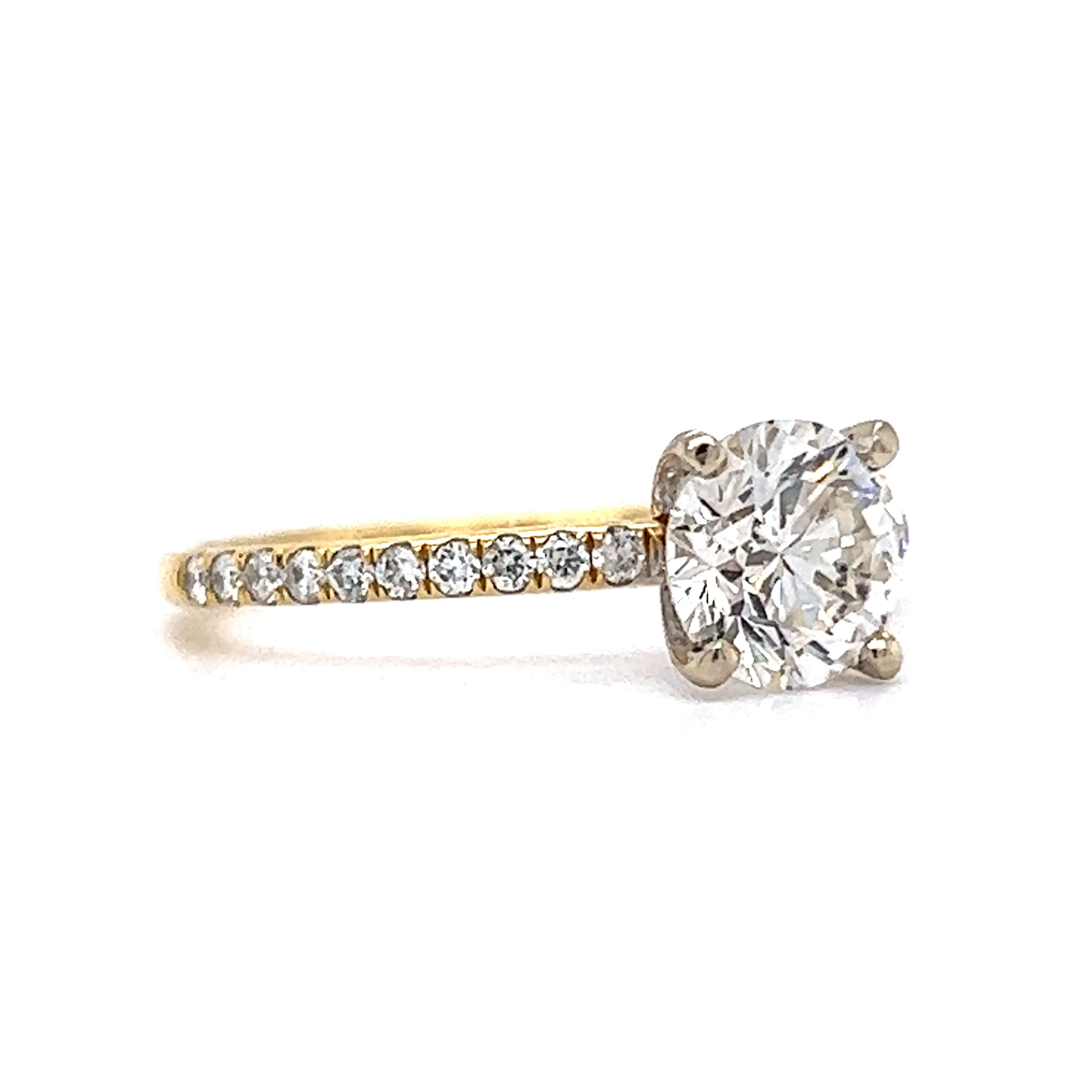 1.12 Solitaire Diamond Engagement Ring in 18k Yellow Gold - Image 3