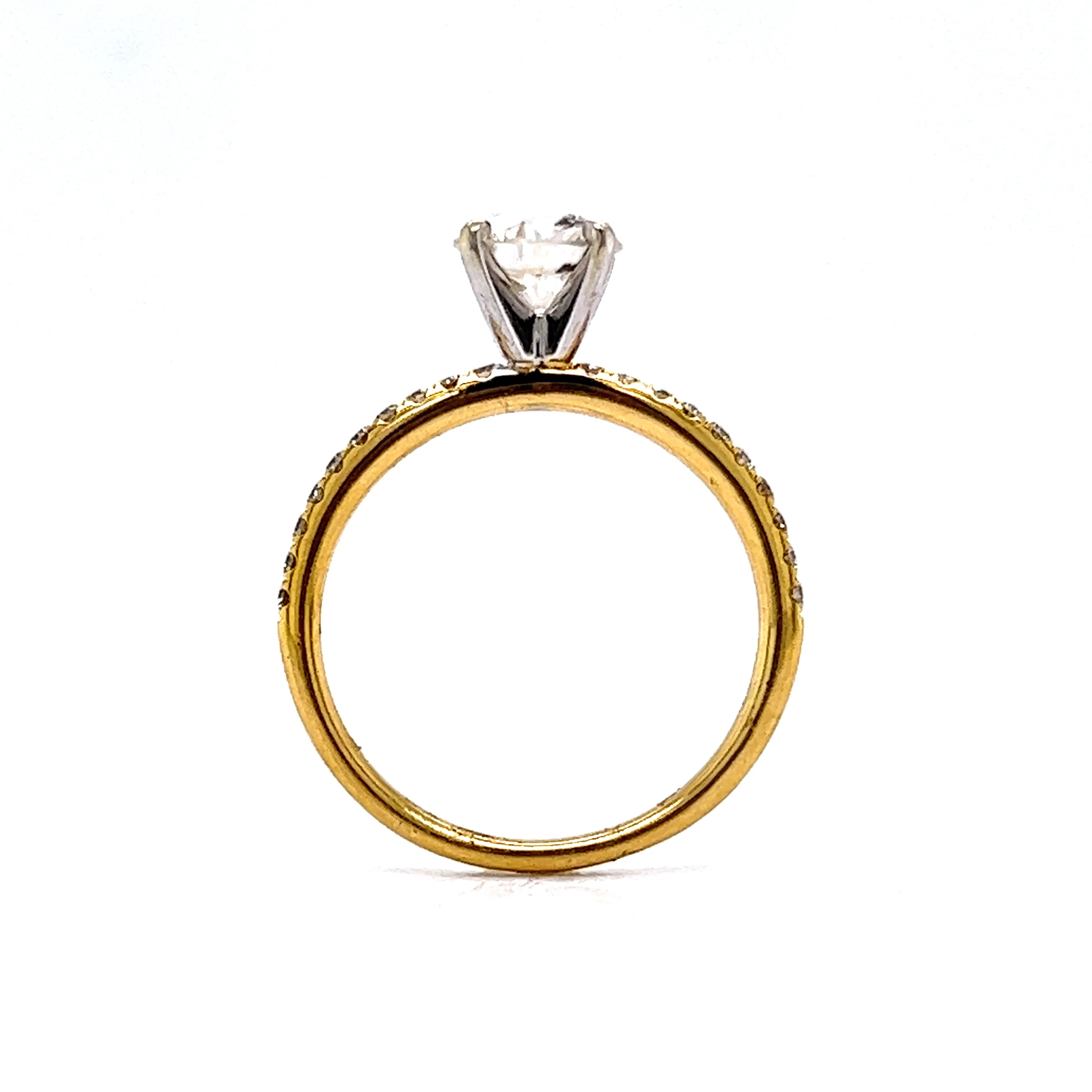 1.12 Solitaire Diamond Engagement Ring in 18k Yellow Gold - Image 4