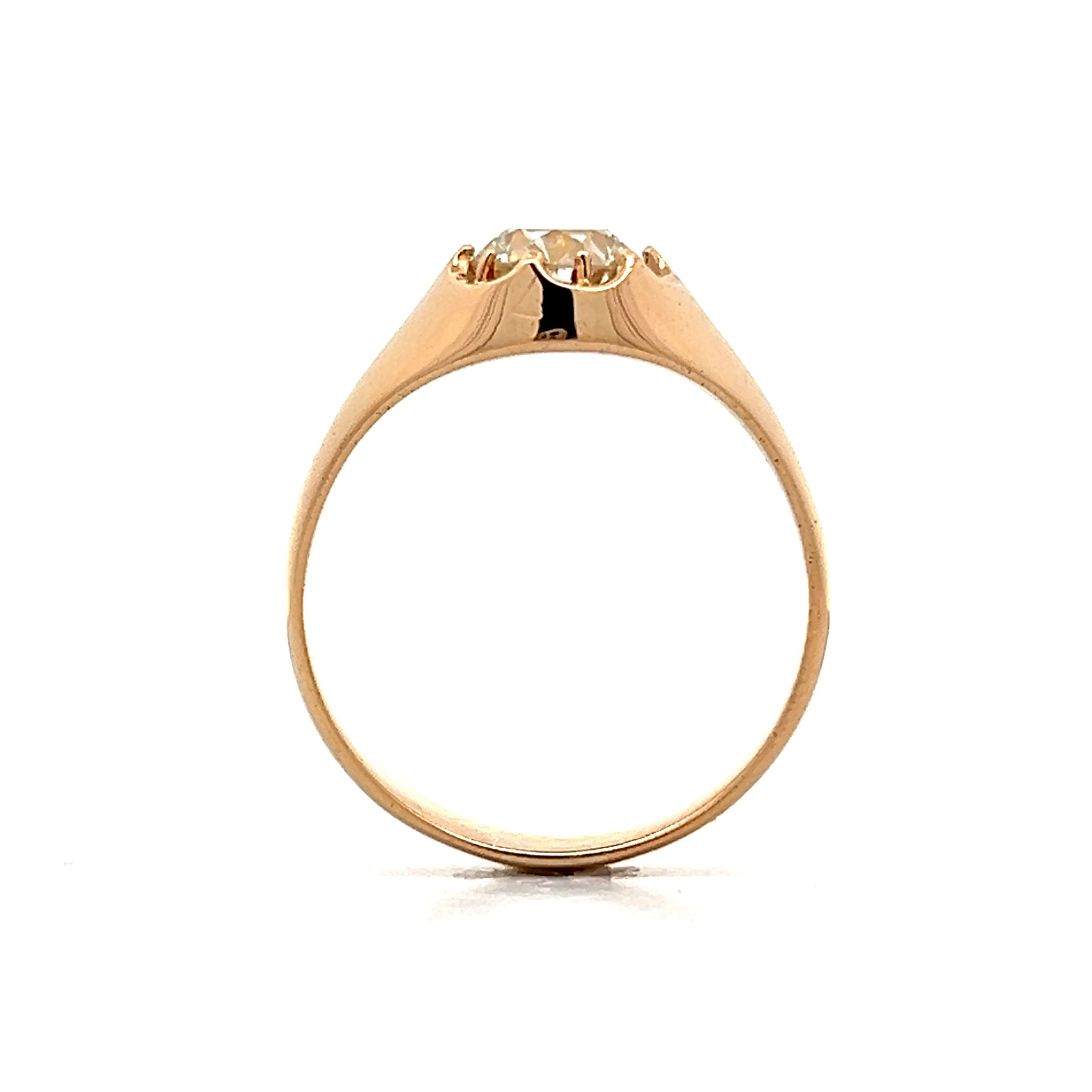 1.13 Antique Victorian Diamond Engagement Ring in 18k - Image 4