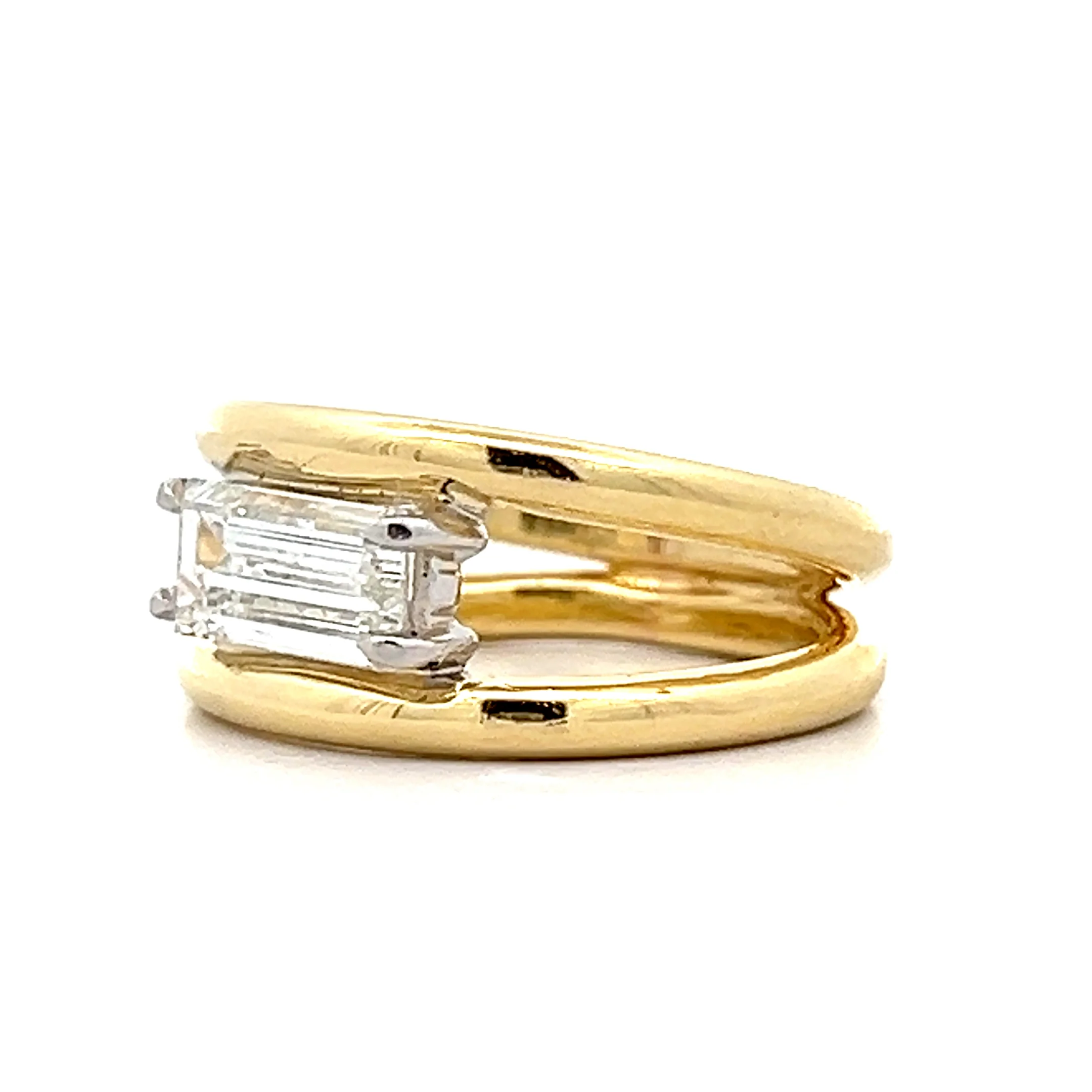 1.13 Emerald Cut Diamond Engagement Ring 14k - Image 2