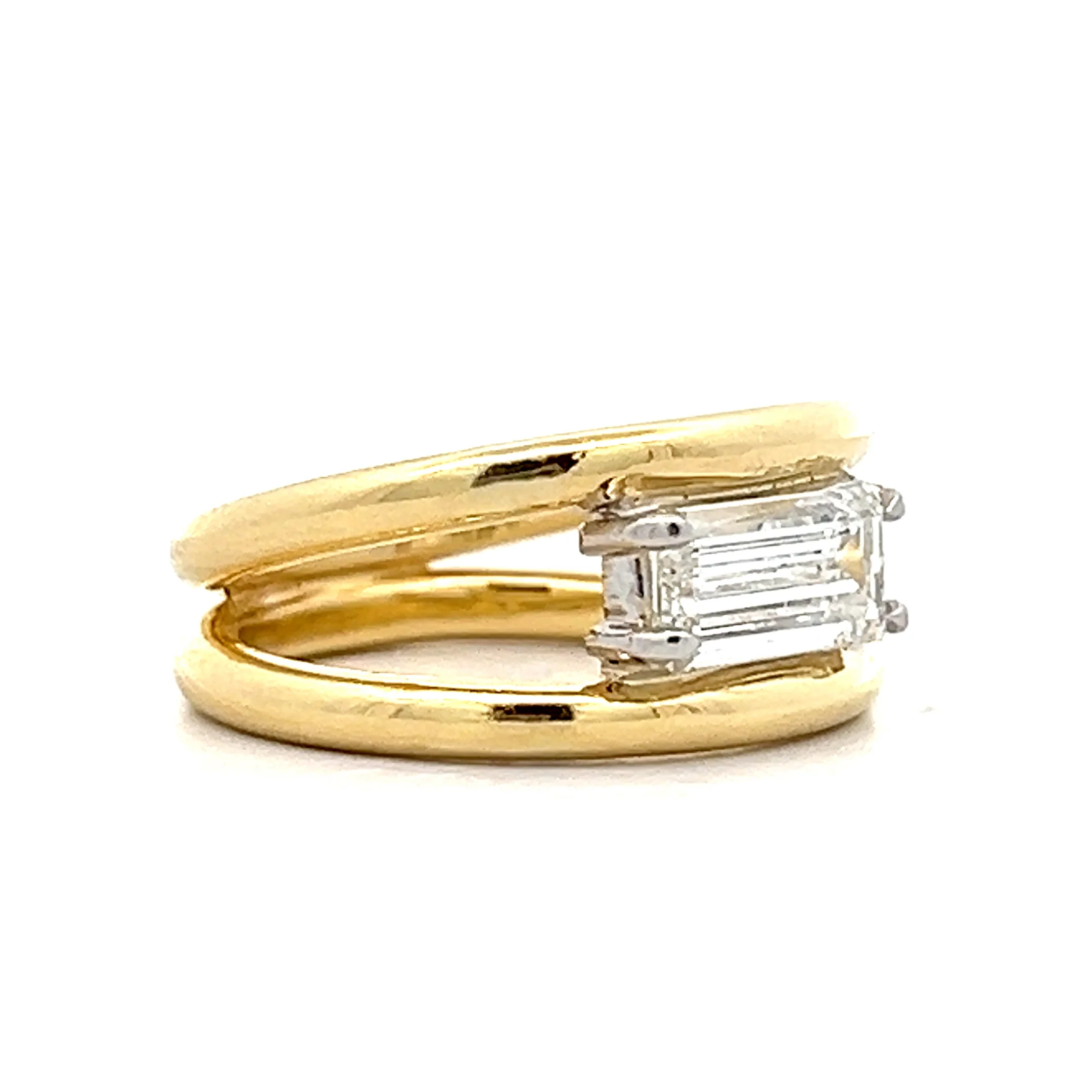 1.13 Emerald Cut Diamond Engagement Ring 14k - Image 3