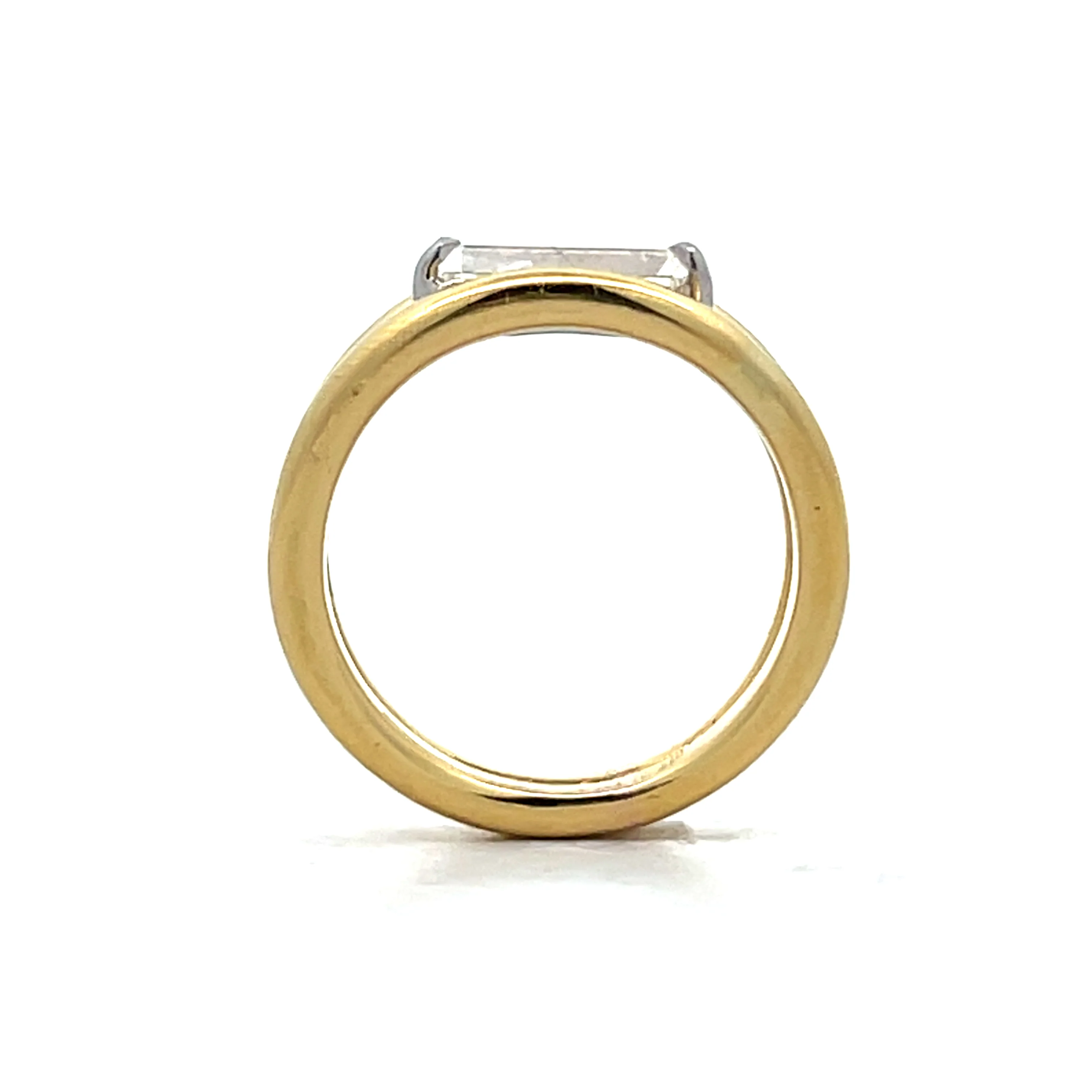 1.13 Emerald Cut Diamond Engagement Ring 14k - Image 4