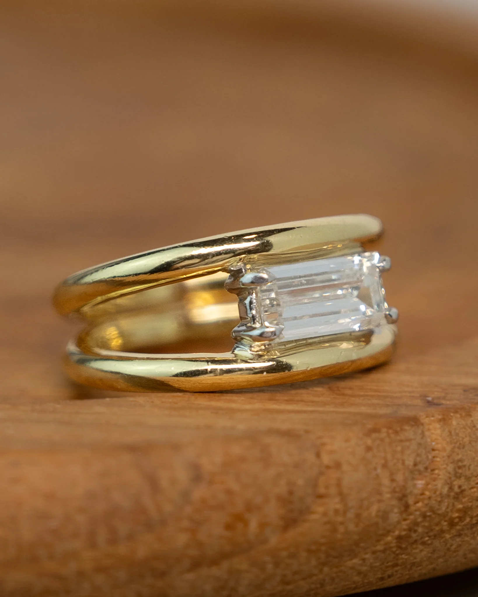 1.13 Emerald Cut Diamond Engagement Ring 14k - Image 7