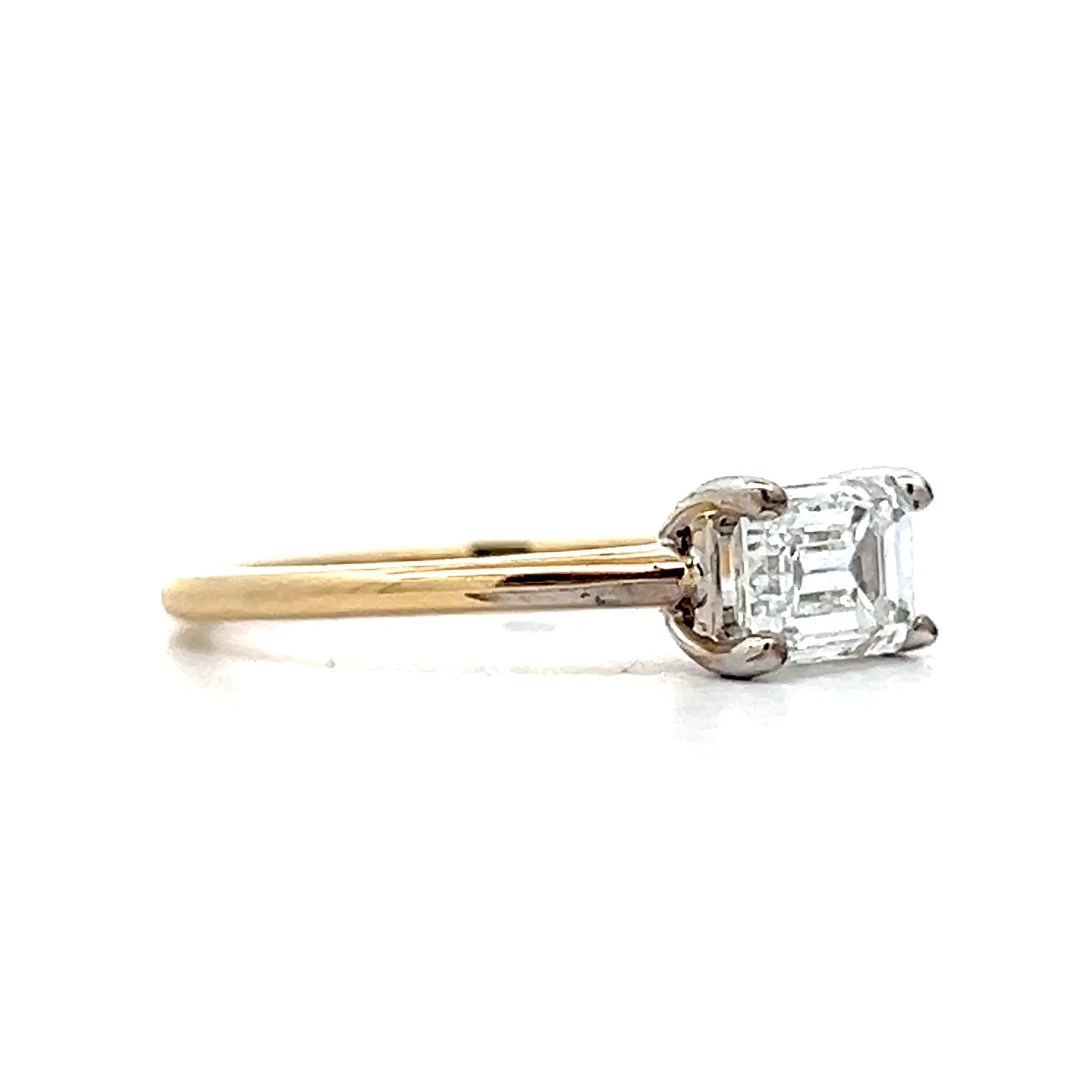 1.13 Solitaire Emerald Cut Diamond Engagement Ring in 14k - Image 3
