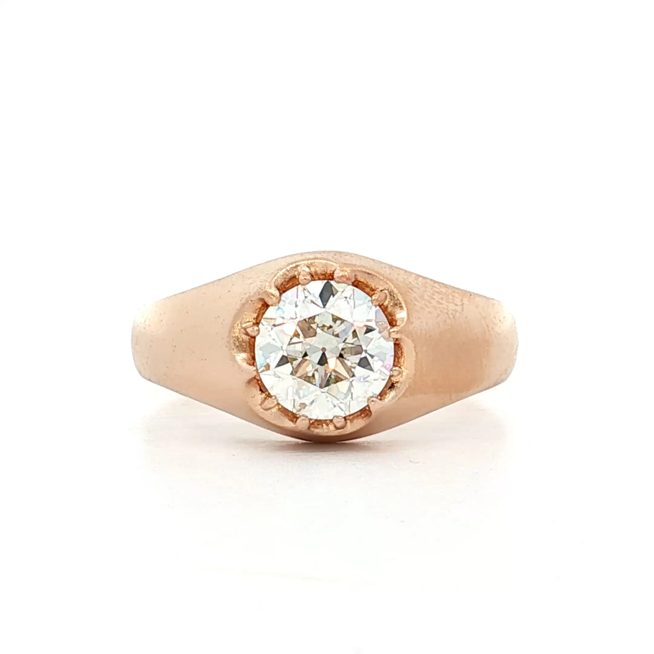 1.13 Victorian Solitaire Diamond Engagement Ring 14k