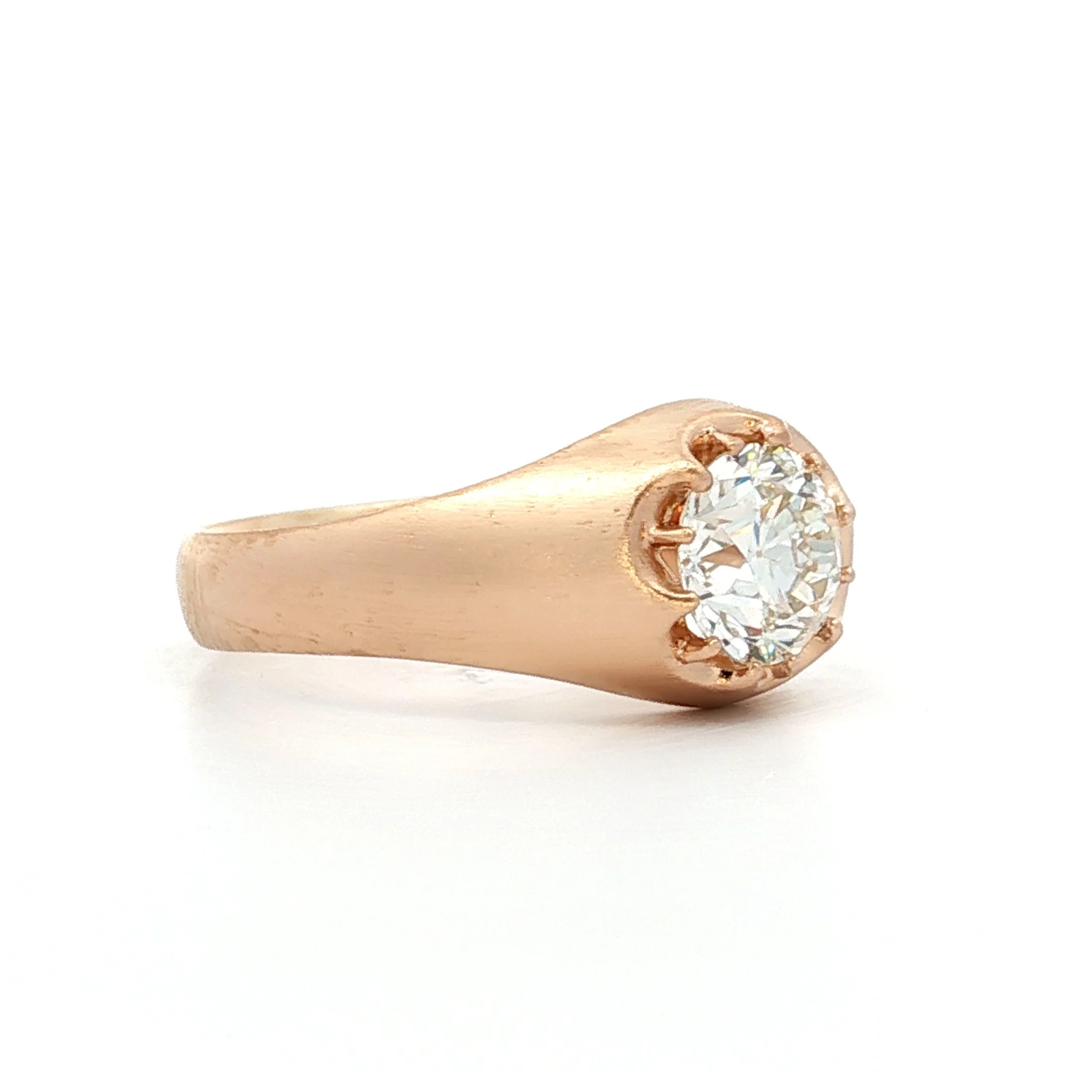 1.13 Victorian Solitaire Diamond Engagement Ring 14k - Image 3
