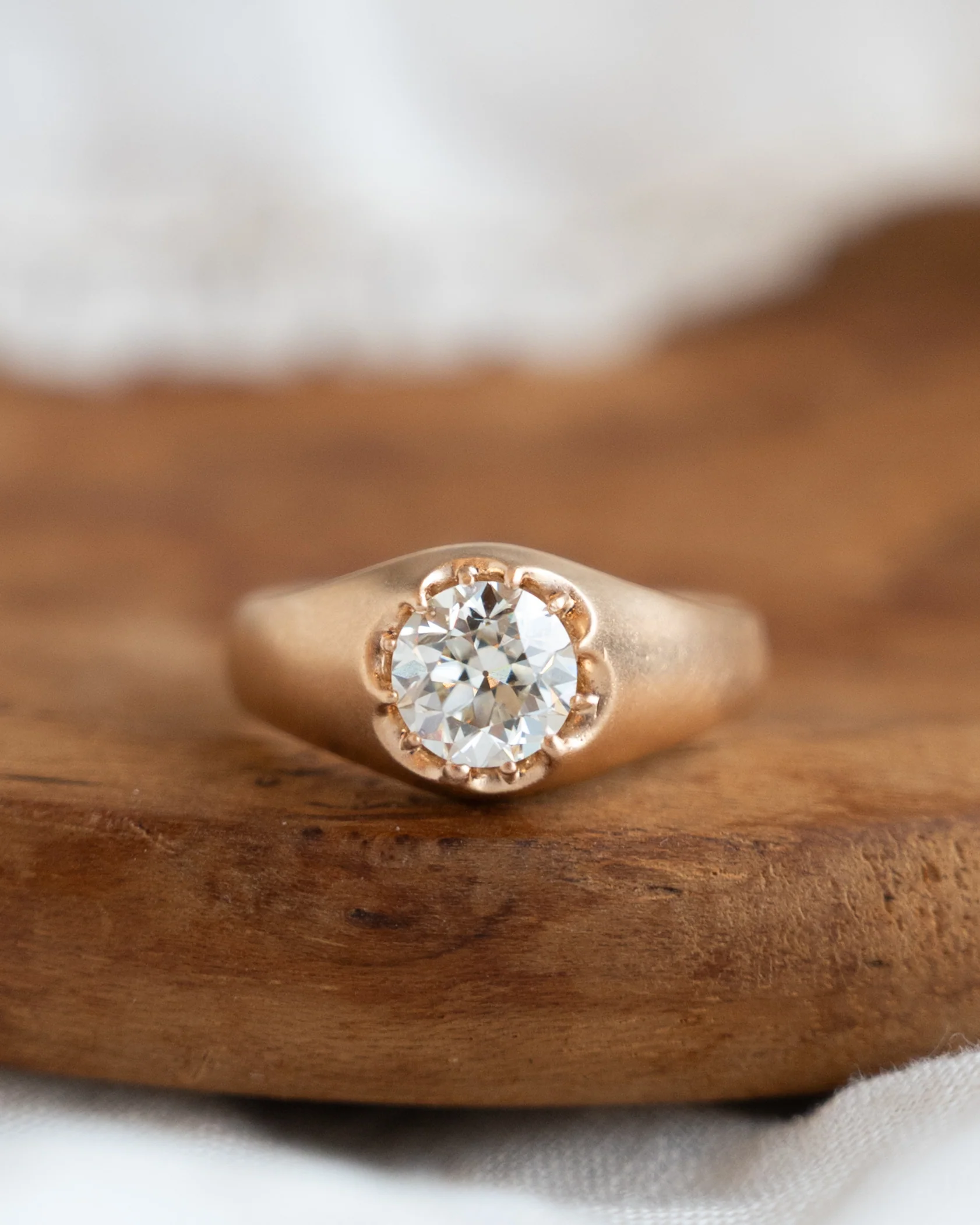 1.13 Victorian Solitaire Diamond Engagement Ring 14k - Image 6