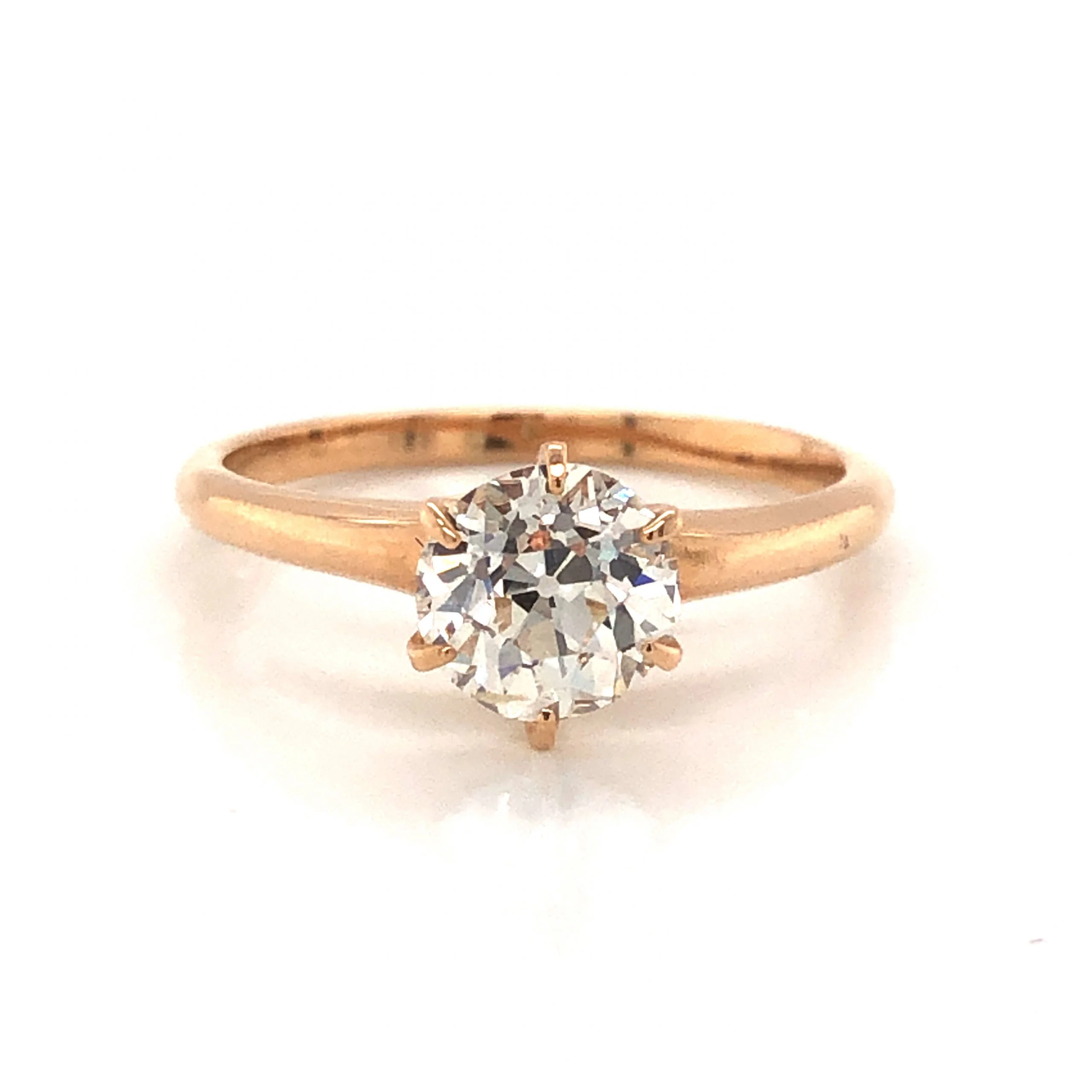 1.13 Victorian Solitaire Diamond Engagement Ring in 10k Yellow Gold