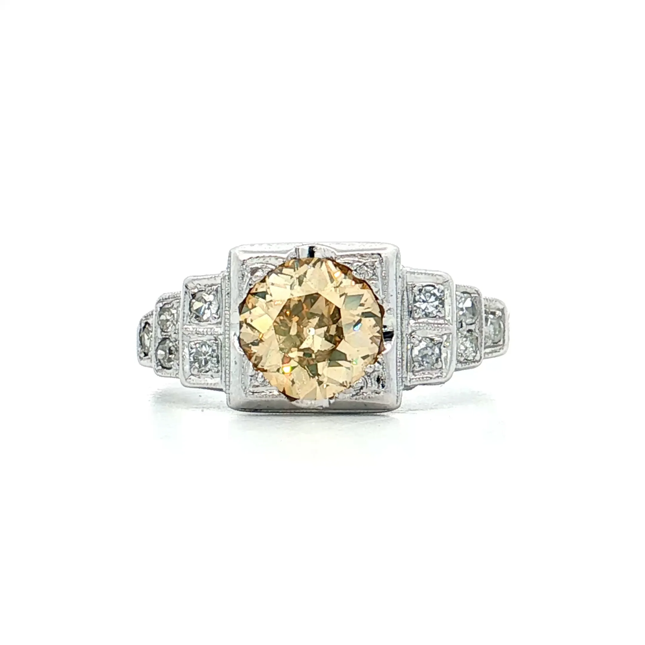 1.13 Vintage GIA OEC Diamond Engagement Ring 18k