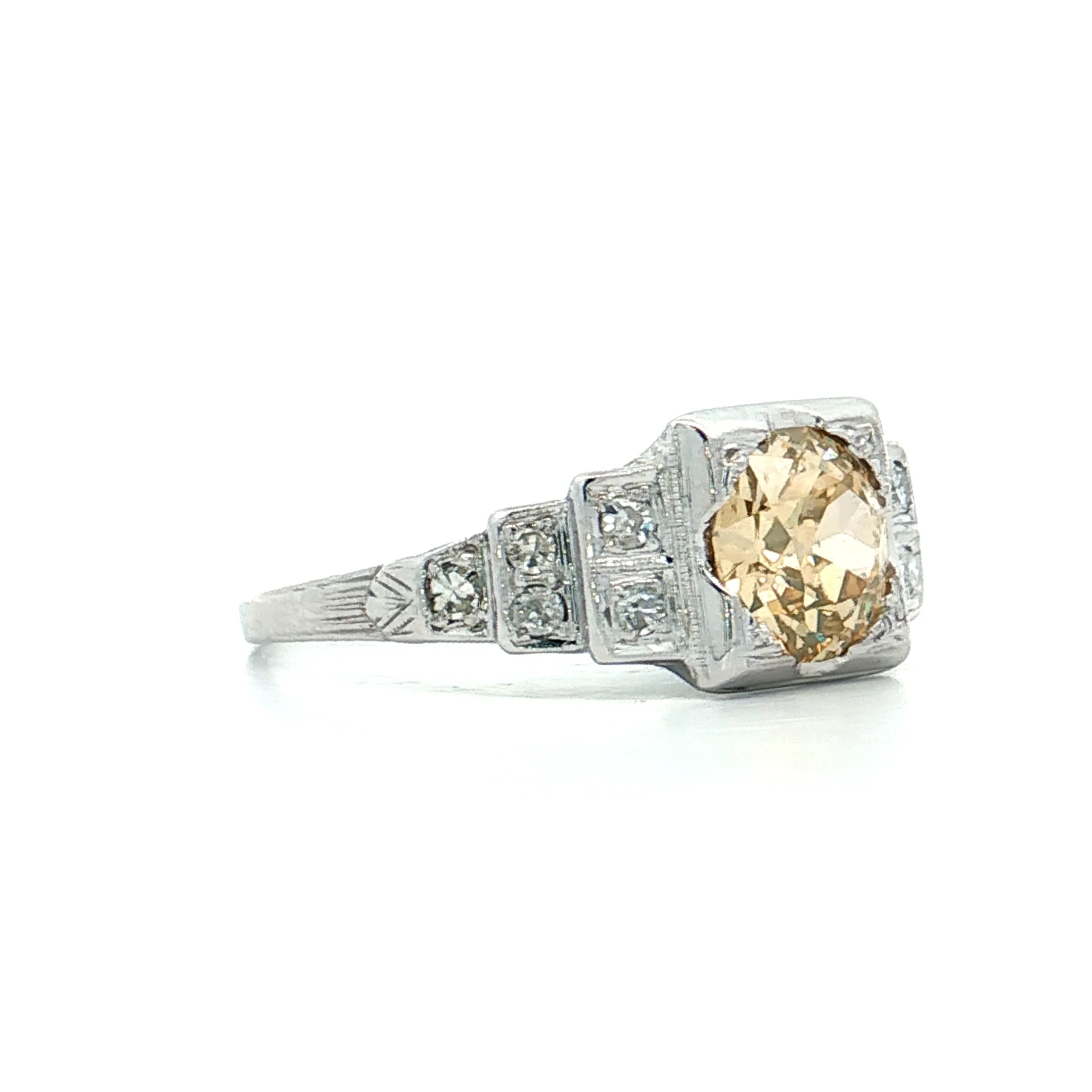 1.13 Vintage GIA OEC Diamond Engagement Ring 18k - Image 3