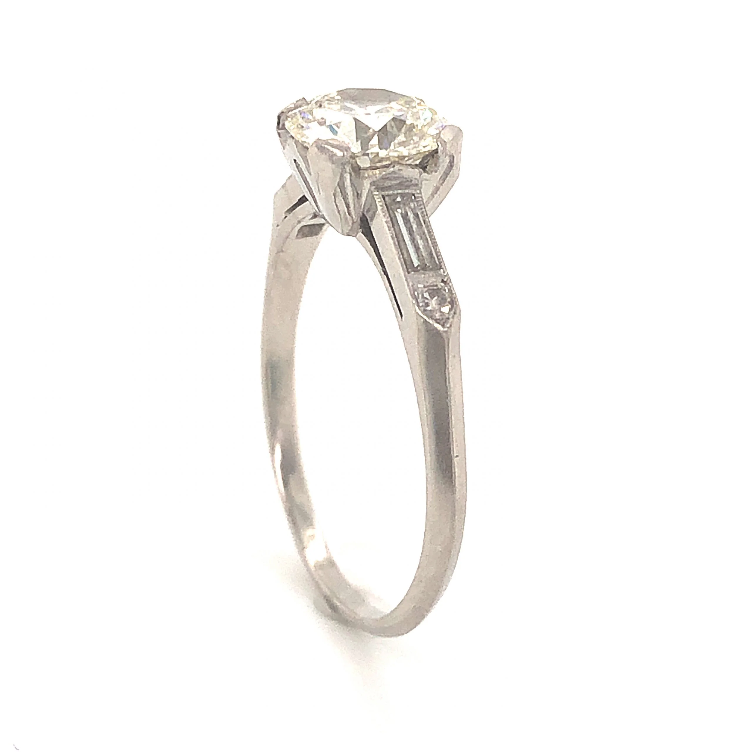 1.14 Art Deco Diamond Engagement Ring in Platinum - Image 4