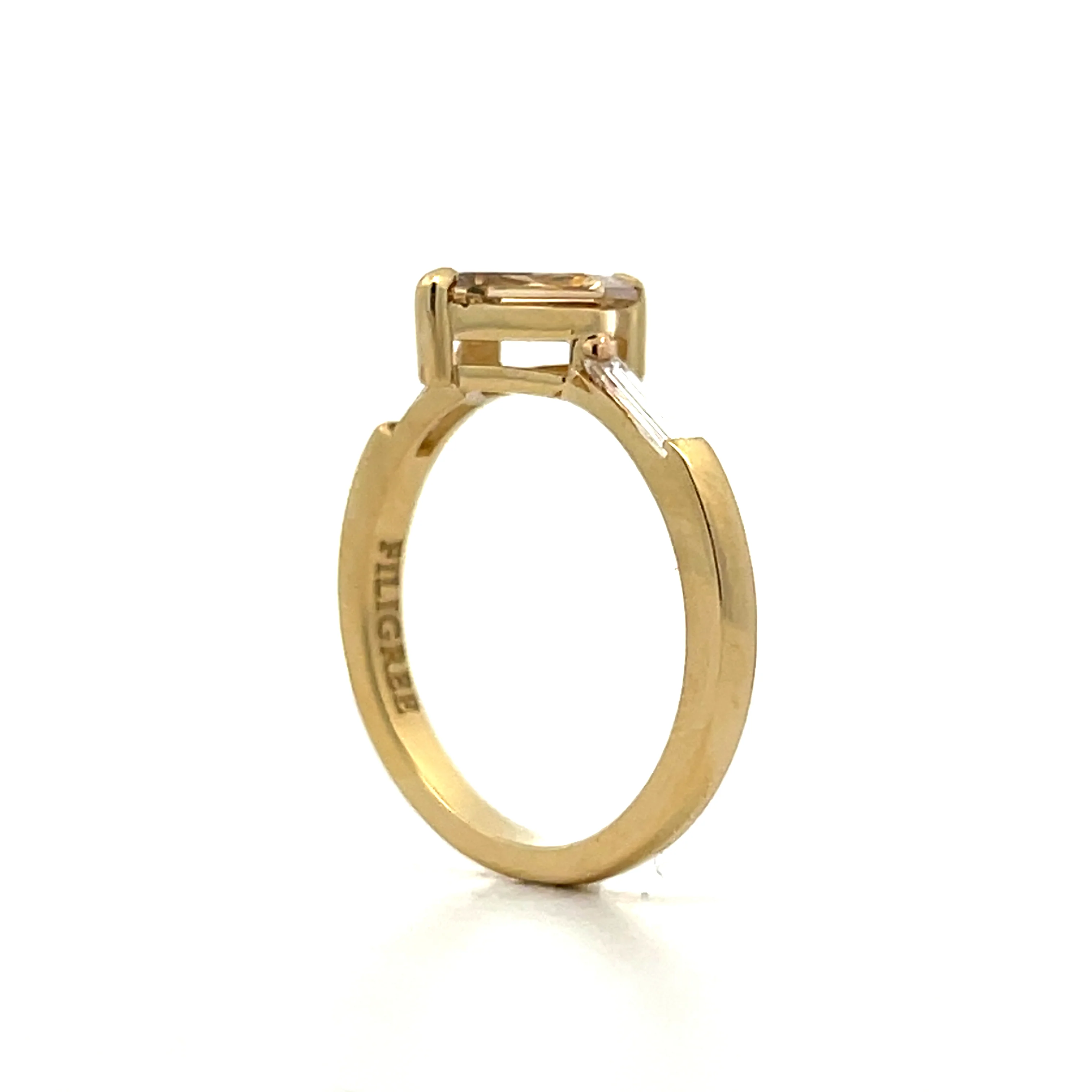 1.14 Lozenge Diamond Engagement Ring in 14k Yellow Gold - Image 5