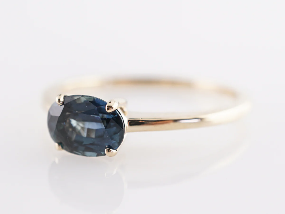 1.15 Carat Sapphire Engagement Ring in 14K Yellow Gold - Image 2