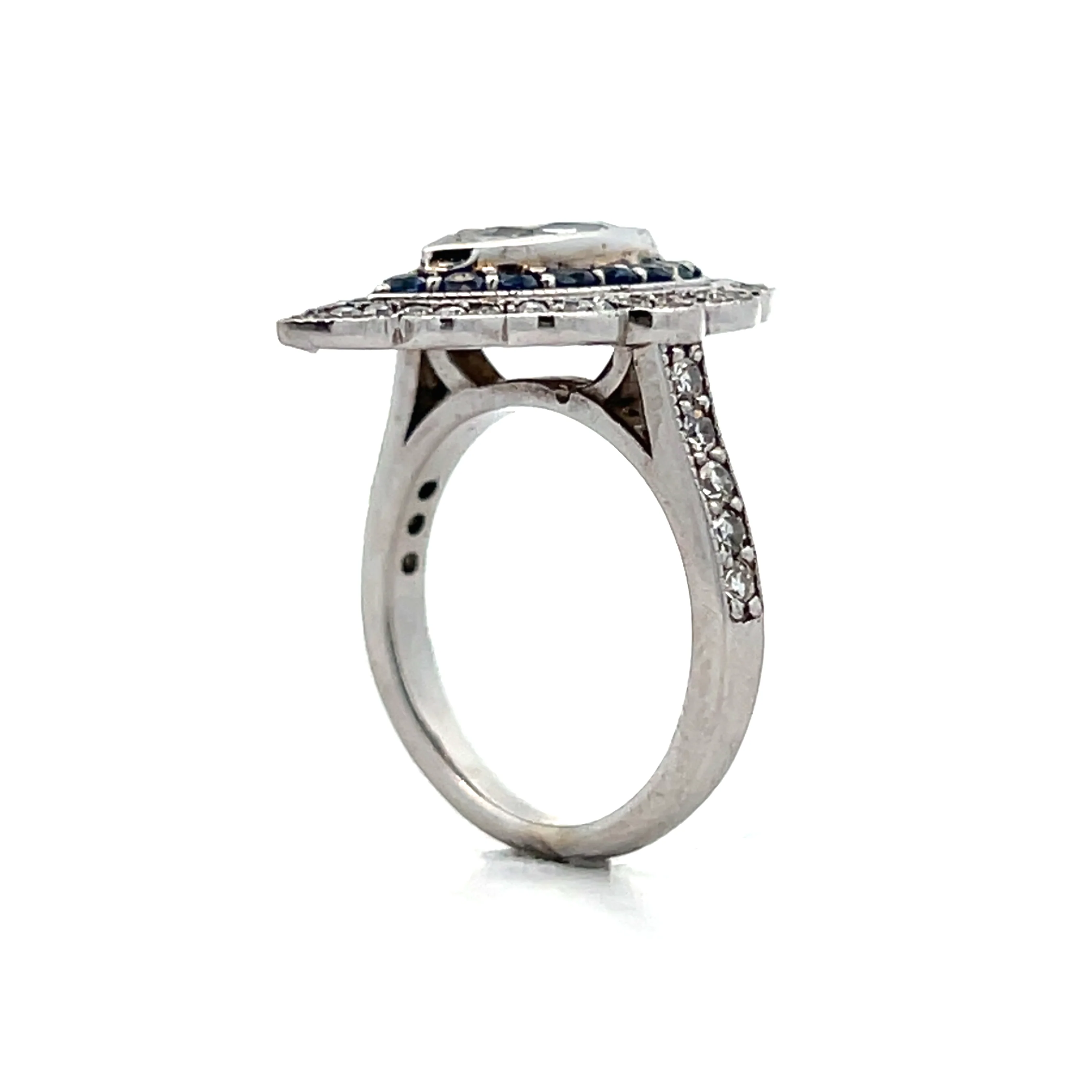 1.15 Marquise & Sapphire Navette Cocktail Ring 14k - Image 5