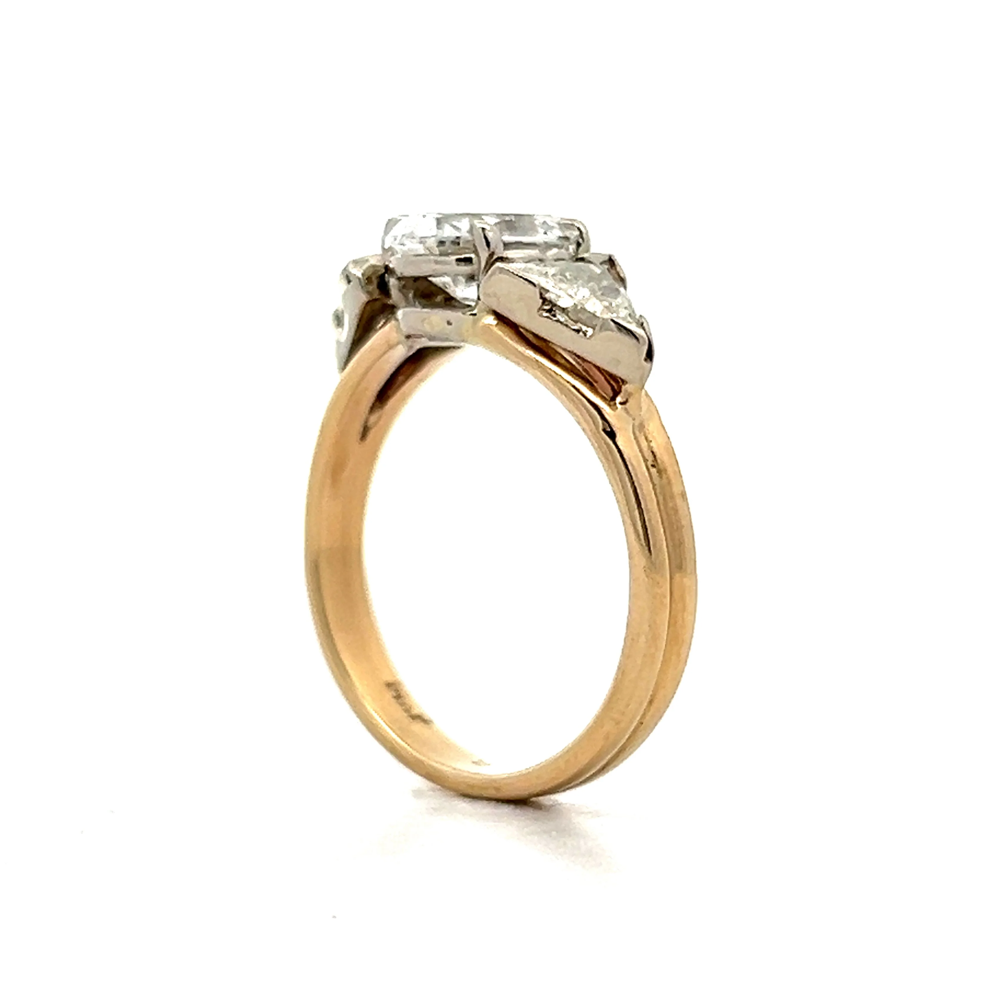 1.15 Oval Cut Diamond Three Stone Engagement Ring in 14k - Image 5