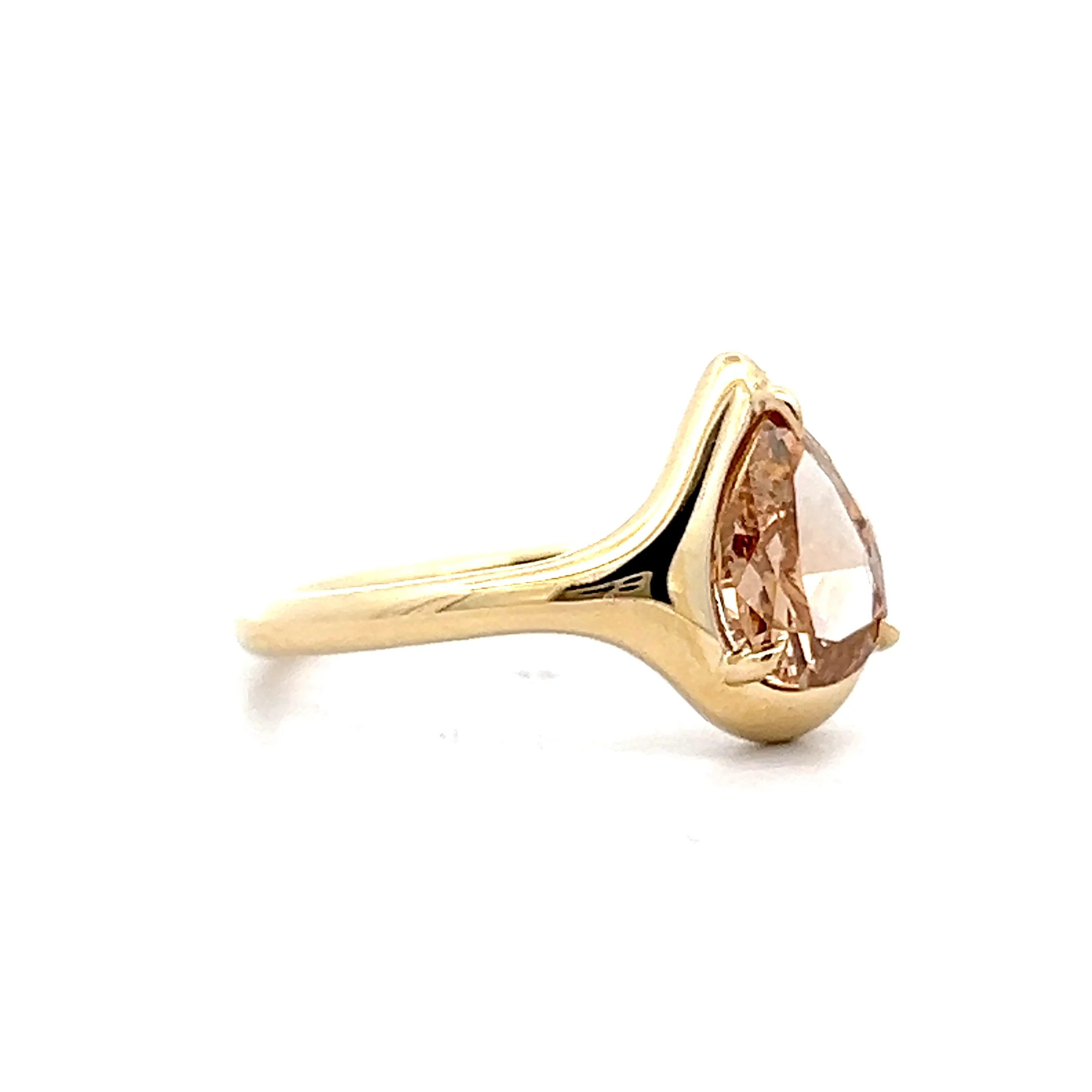 1.15 Pear Cut Diamond Engagement Ring in 14k Yellow Gold - Image 3