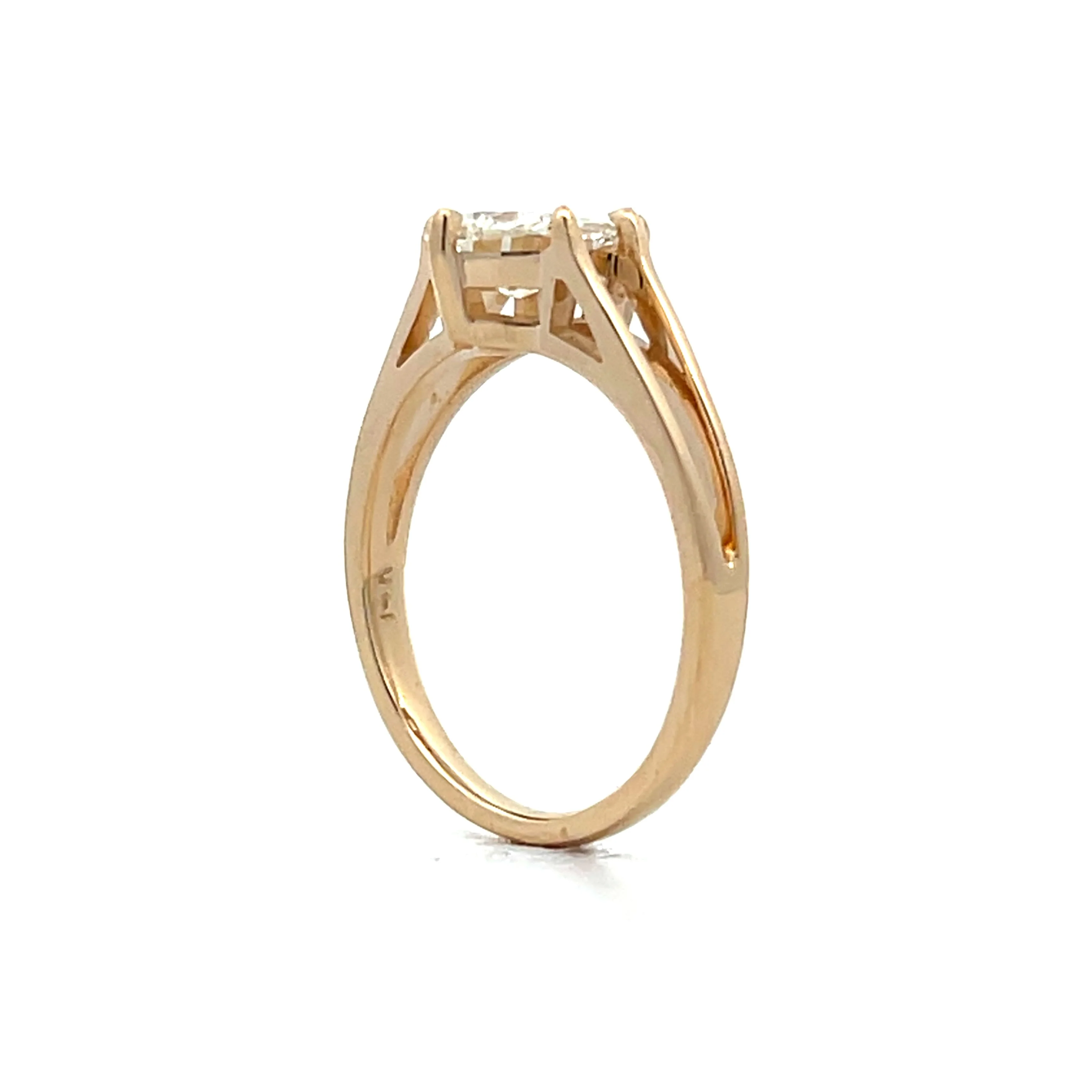 1.15 Pear Cut Diamond Engagement Ring in 14k Yellow Gold - Image 5