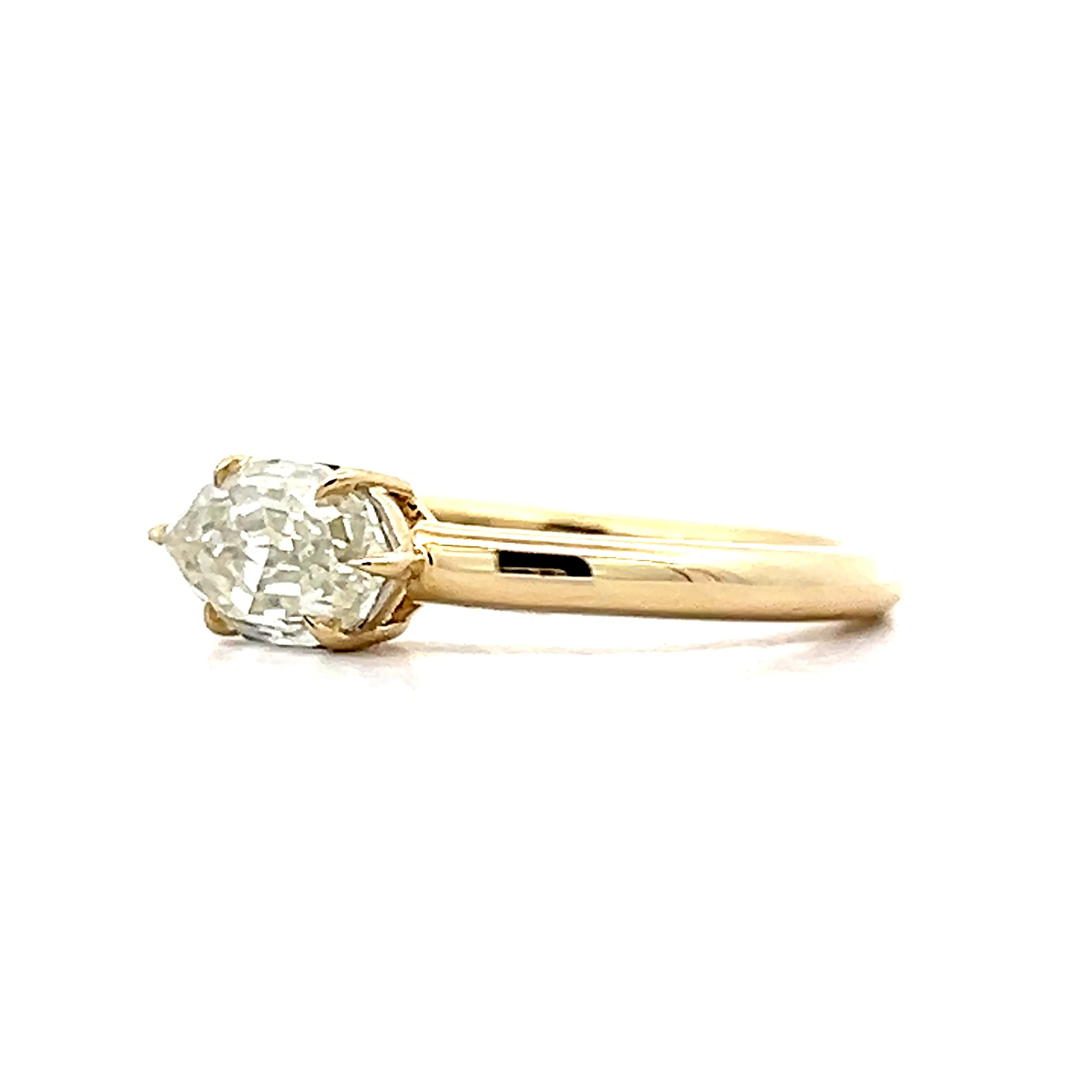 1.15 Pear Cut Diamond Snake Engagement Ring in 14k - Image 2