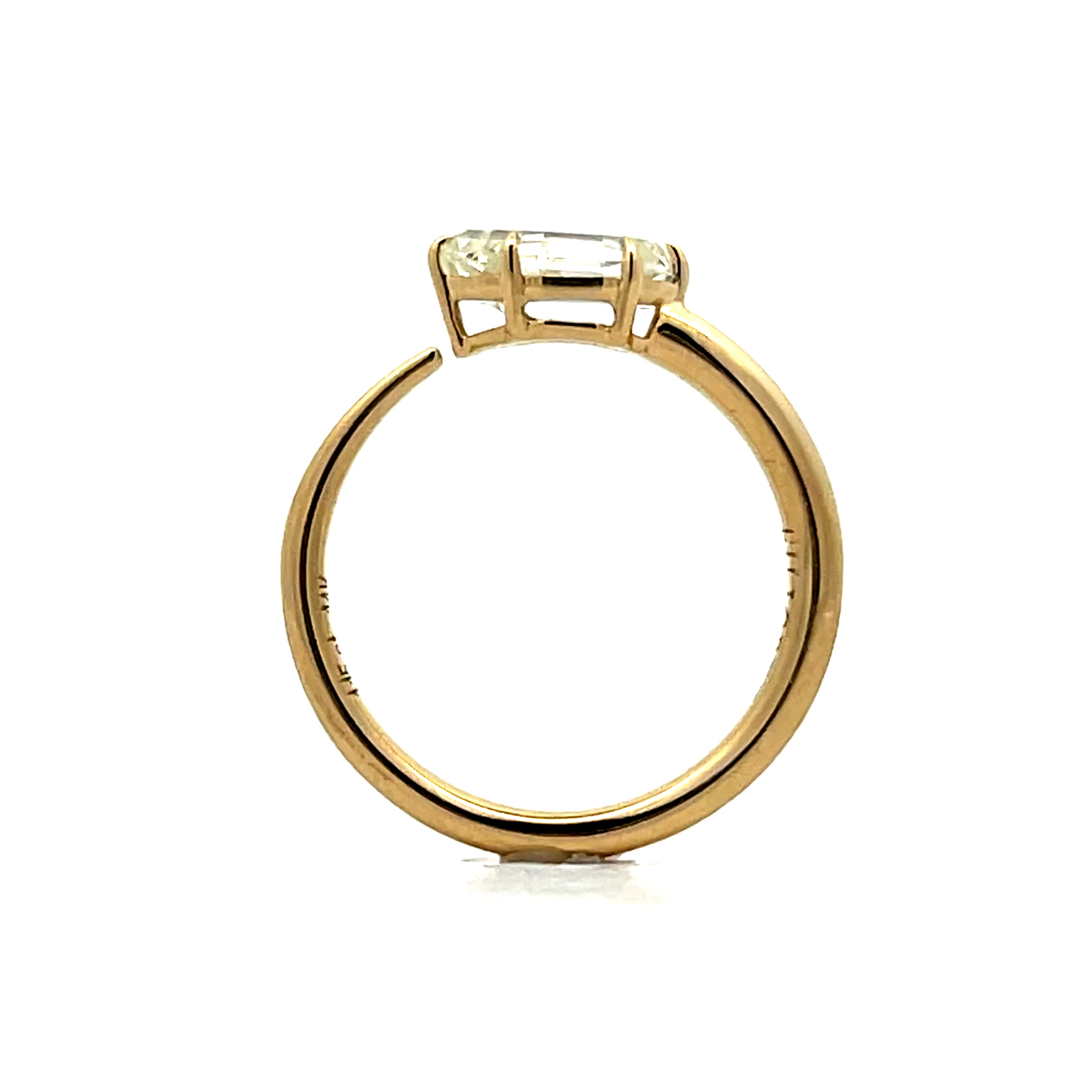 1.15 Pear Cut Diamond Snake Engagement Ring in 14k - Image 4