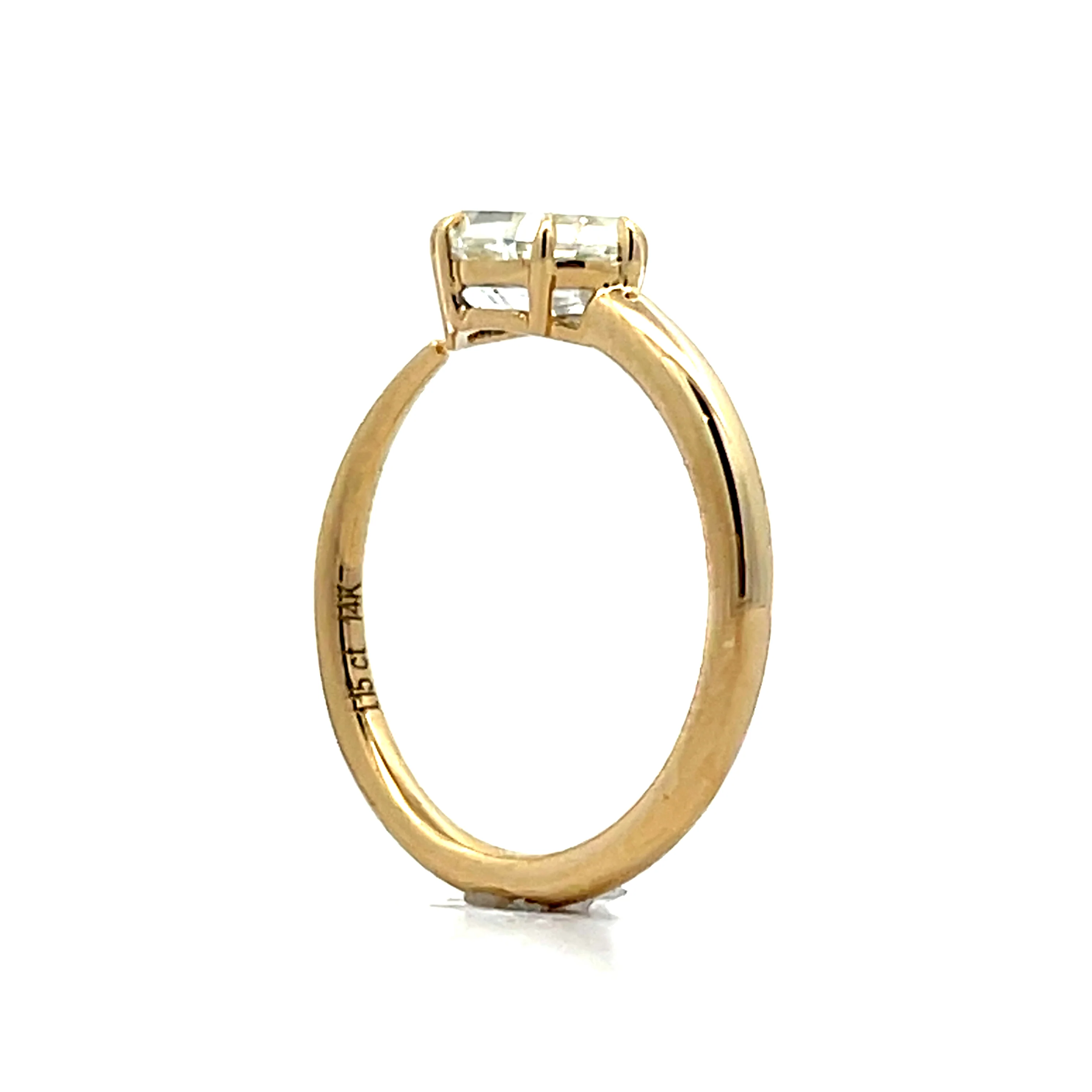1.15 Pear Cut Diamond Snake Engagement Ring in 14k - Image 5