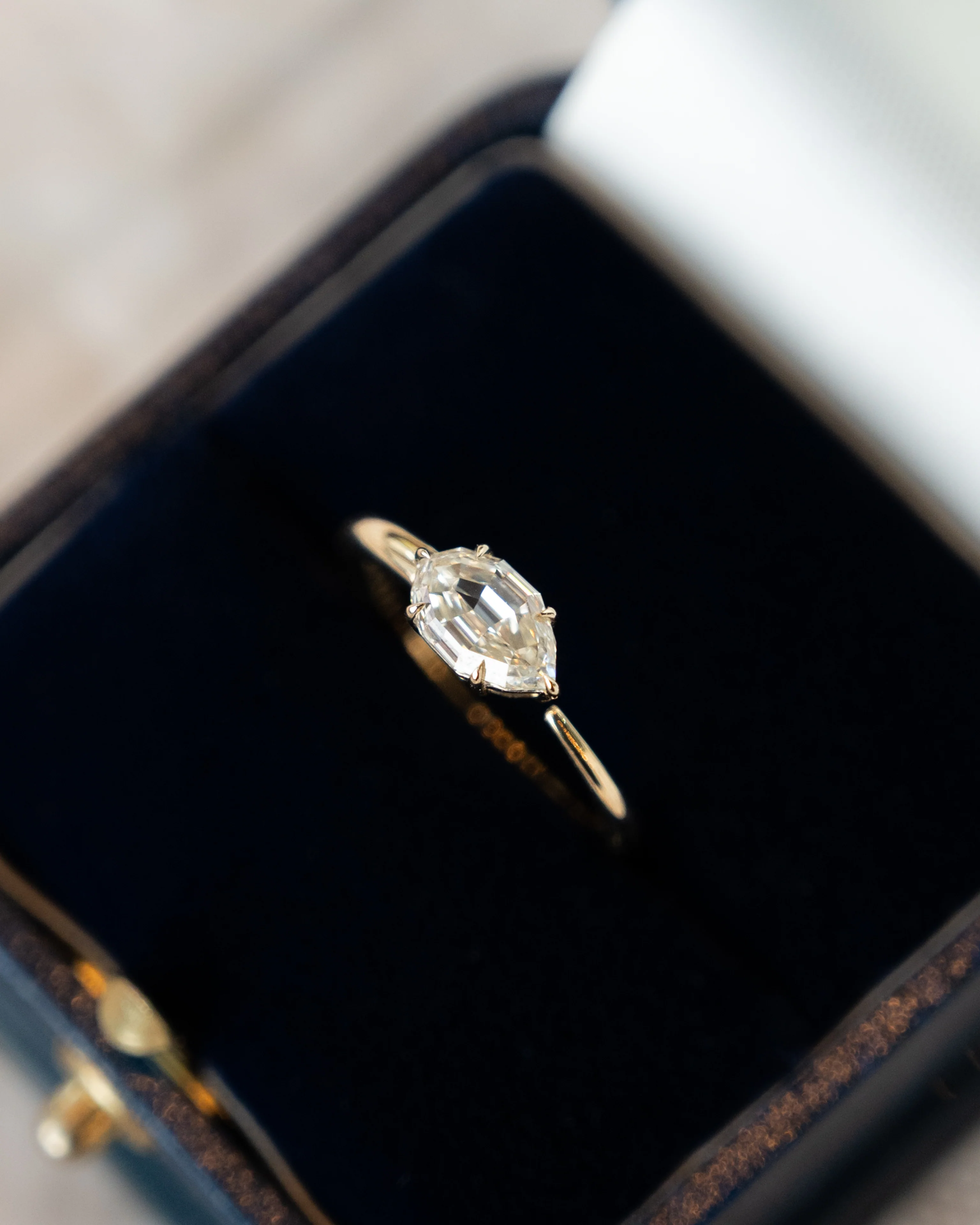 1.15 Pear Cut Diamond Snake Engagement Ring in 14k - Image 6